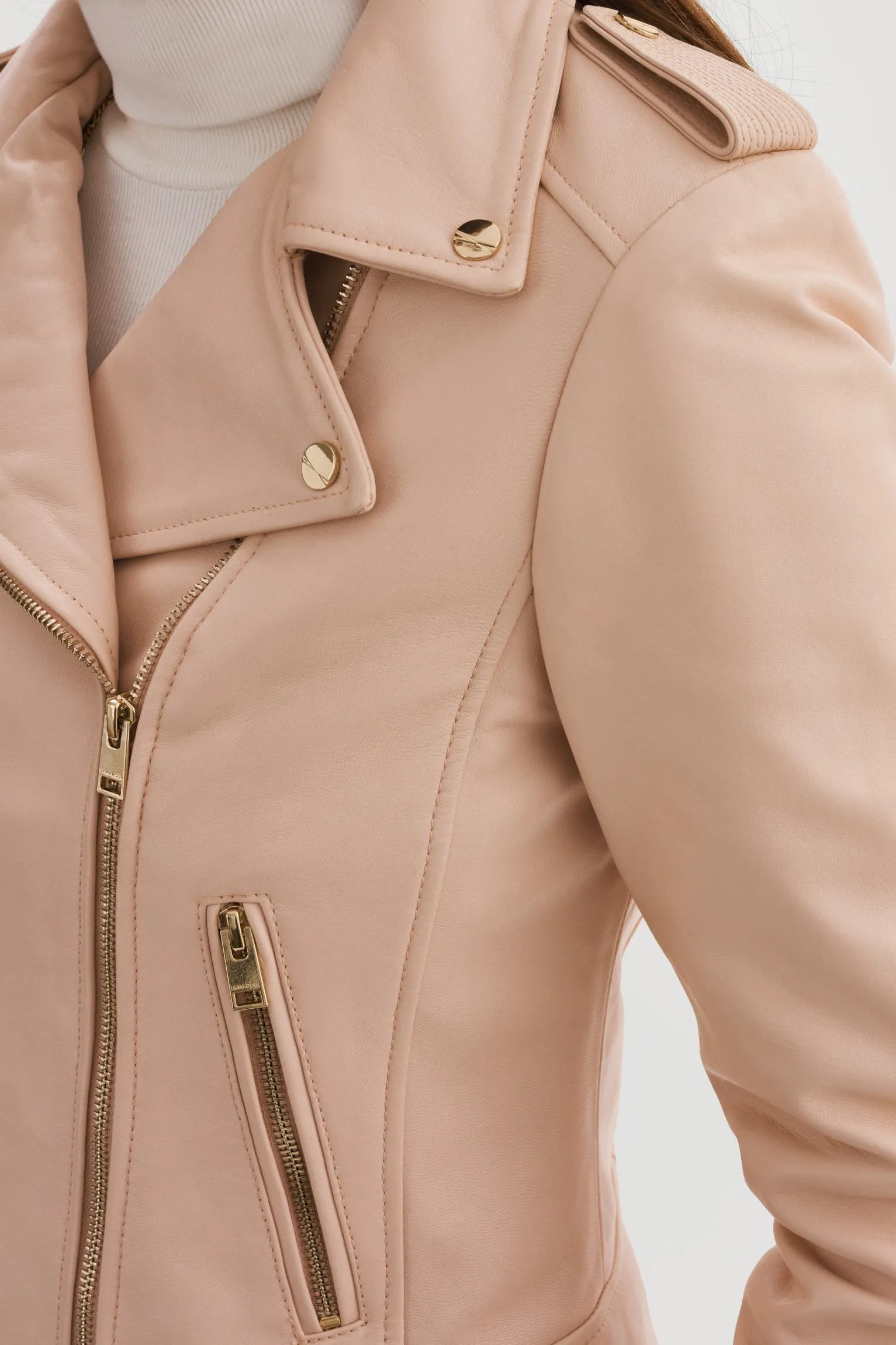 DONNA GOLD | Iconic Leather Biker Jacket sold by La Marque product image thumbnail 4