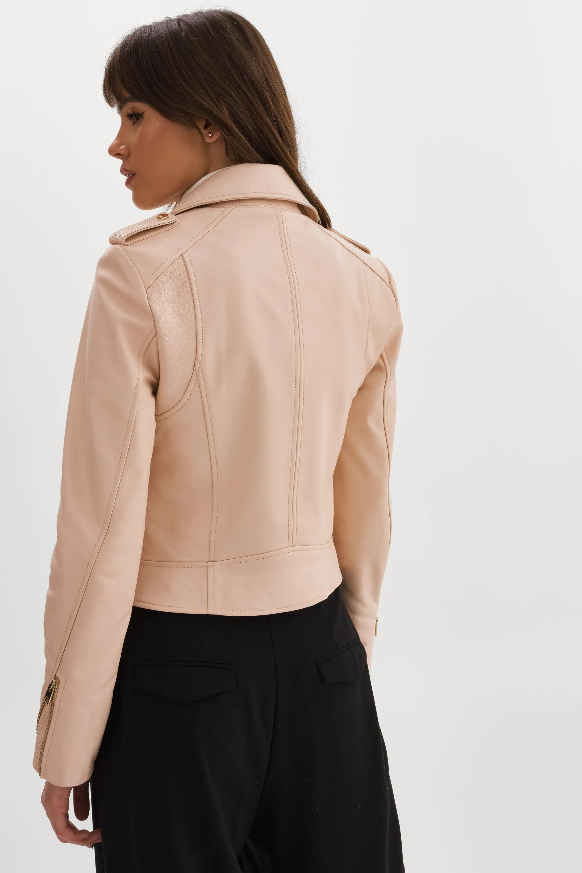 DONNA GOLD | Iconic Leather Biker Jacket sold by La Marque product image thumbnail 5