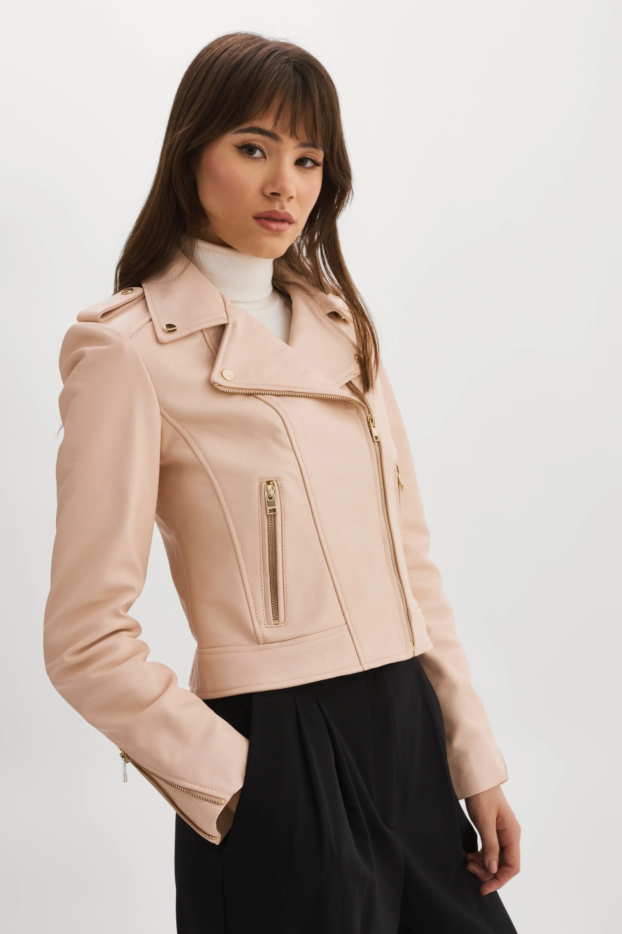 DONNA GOLD | Iconic Leather Biker Jacket sold by La Marque product image thumbnail 2