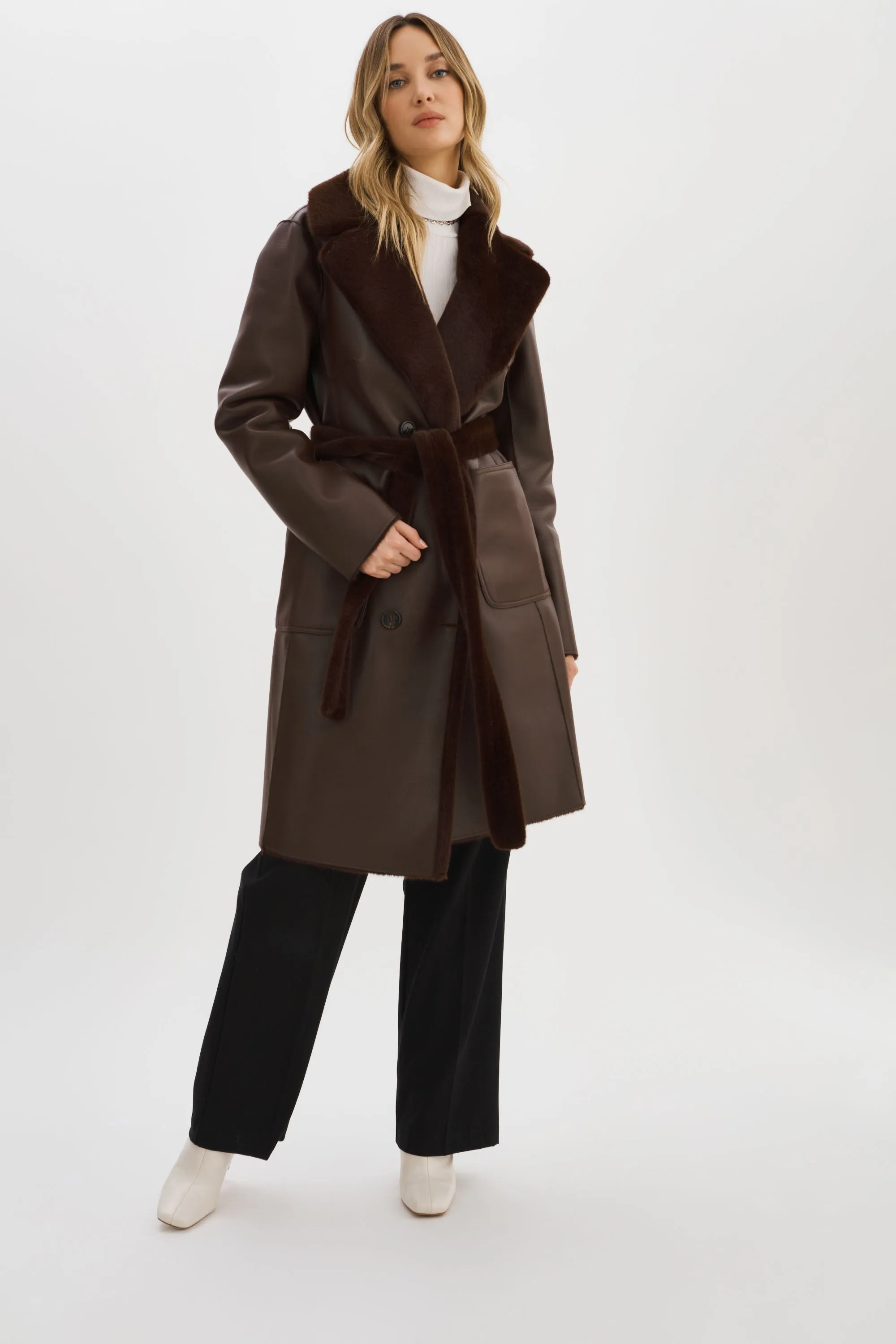 ABIGAIL | Reversible Faux Shearling Coat sold by LAMARQUE