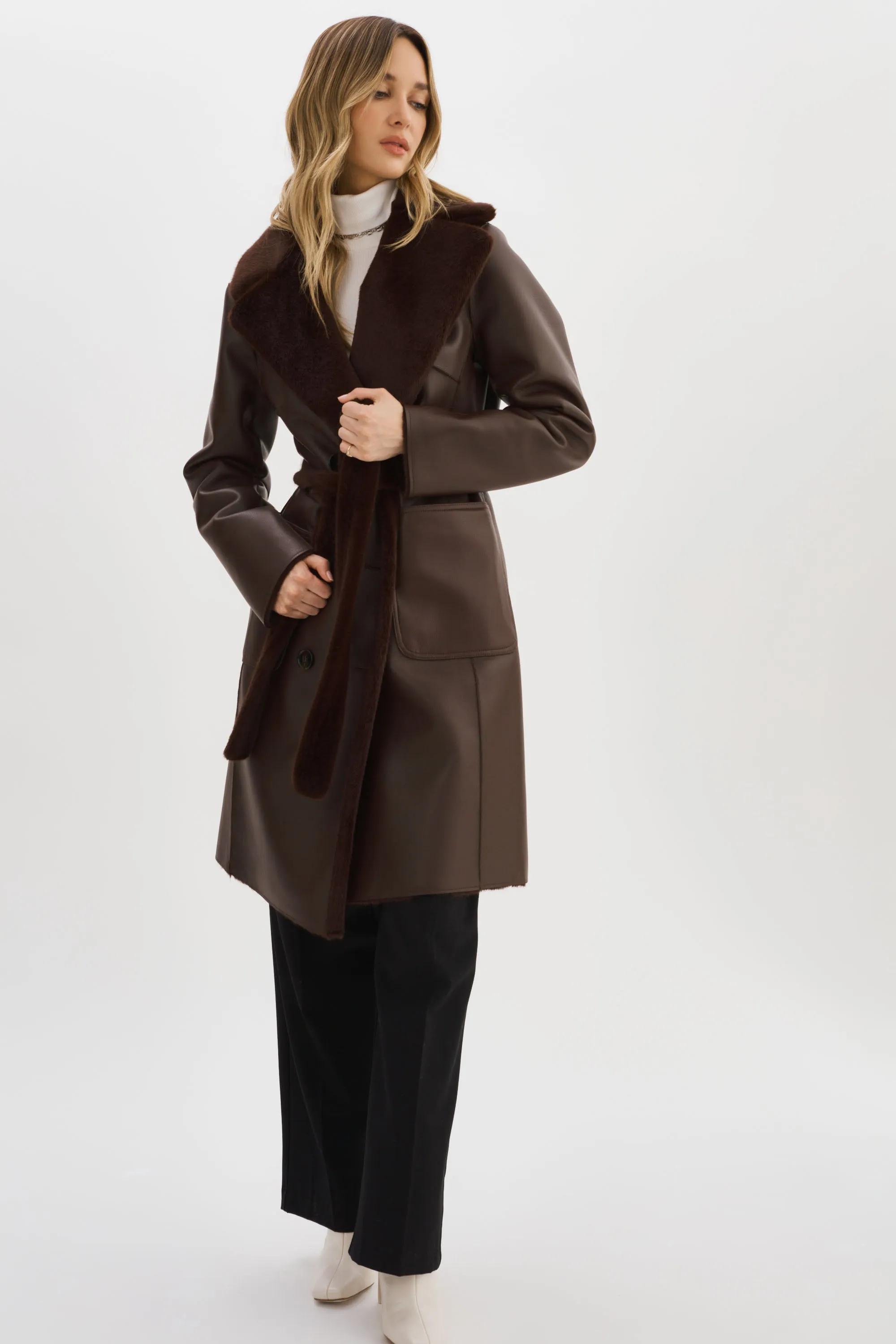 ABIGAIL | Reversible Faux Shearling Coat sold by LAMARQUE product image thumbnail 3