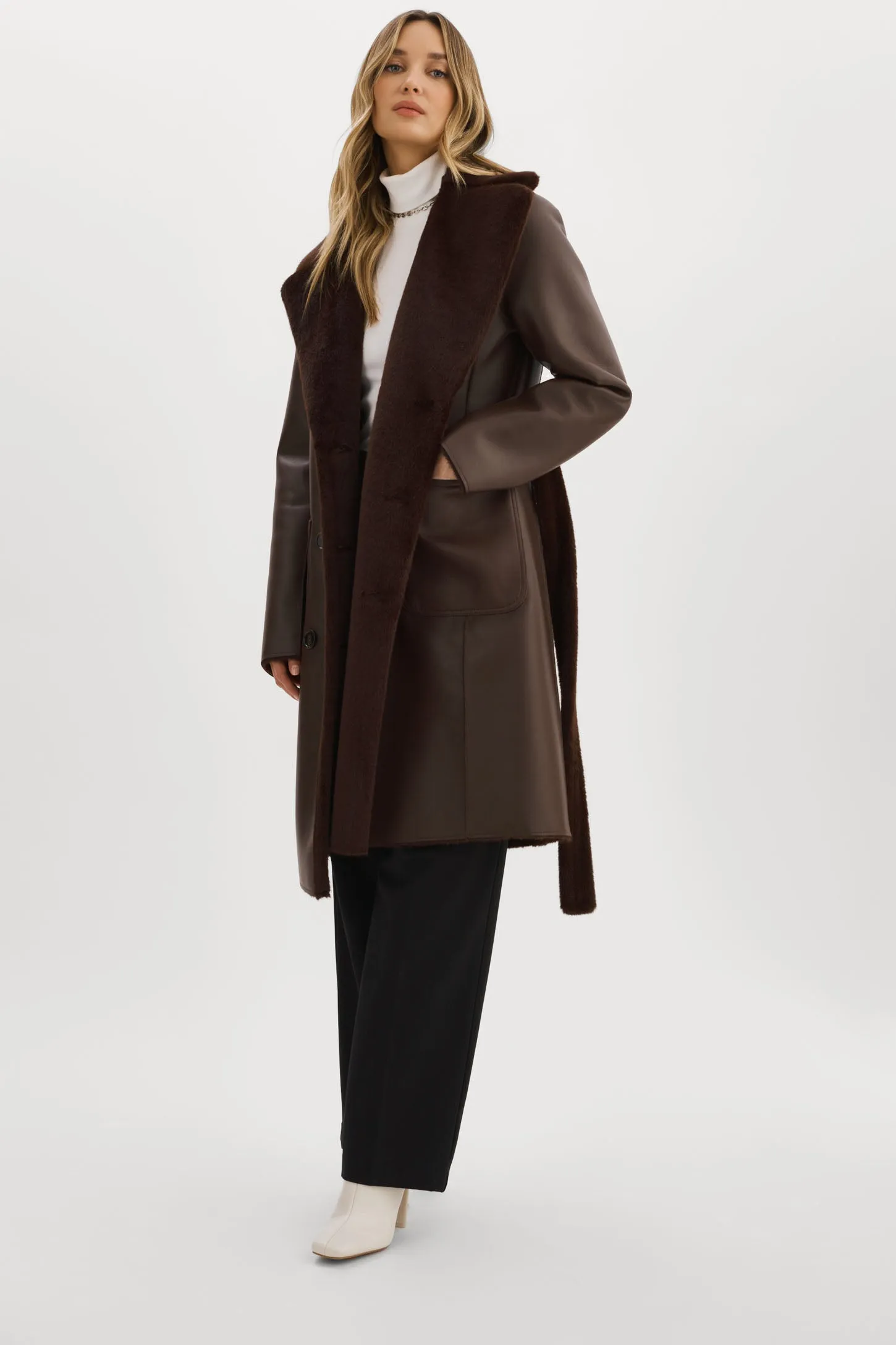 ABIGAIL | Reversible Faux Shearling Coat sold by LAMARQUE product image thumbnail 5