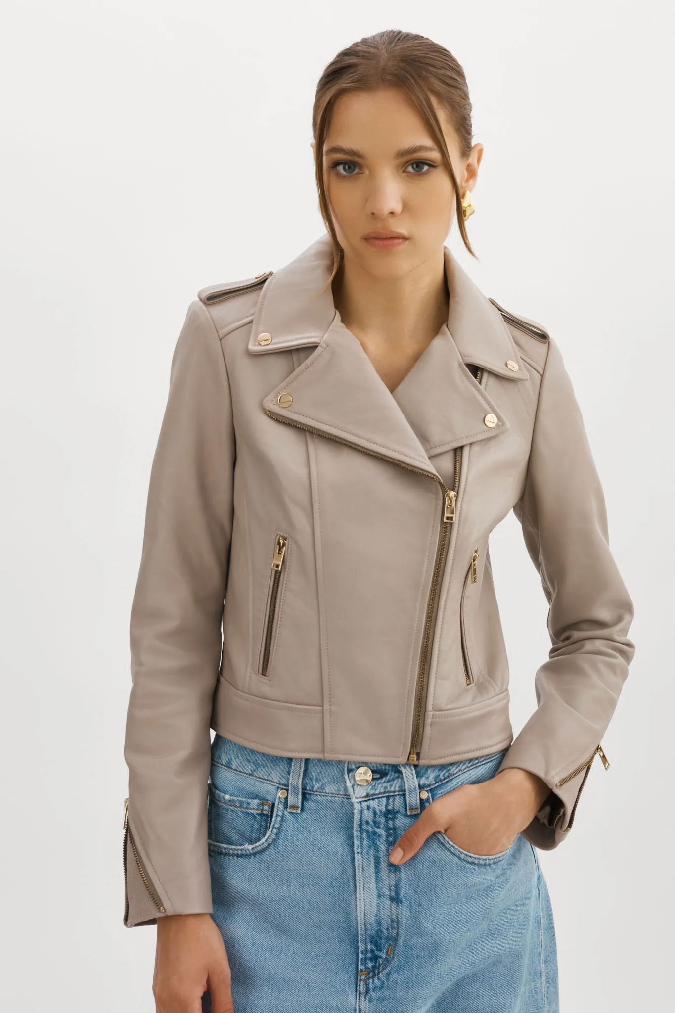 DONNA GOLD | Iconic Leather Biker Jacket sold by La Marque product image thumbnail 2