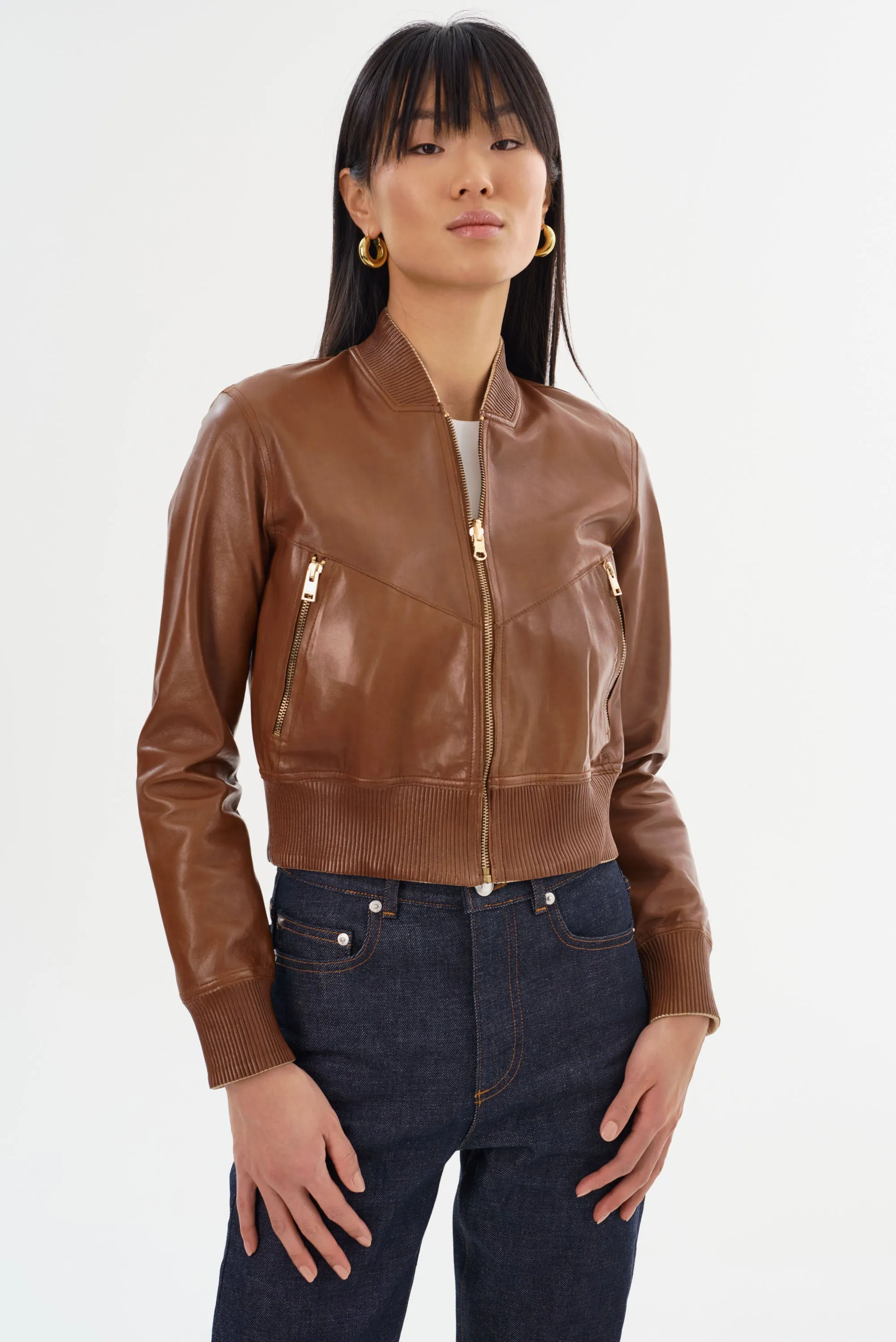 KORDELLA | Reversible Leather Bomber Jacket sold by LAMARQUE product image thumbnail 3