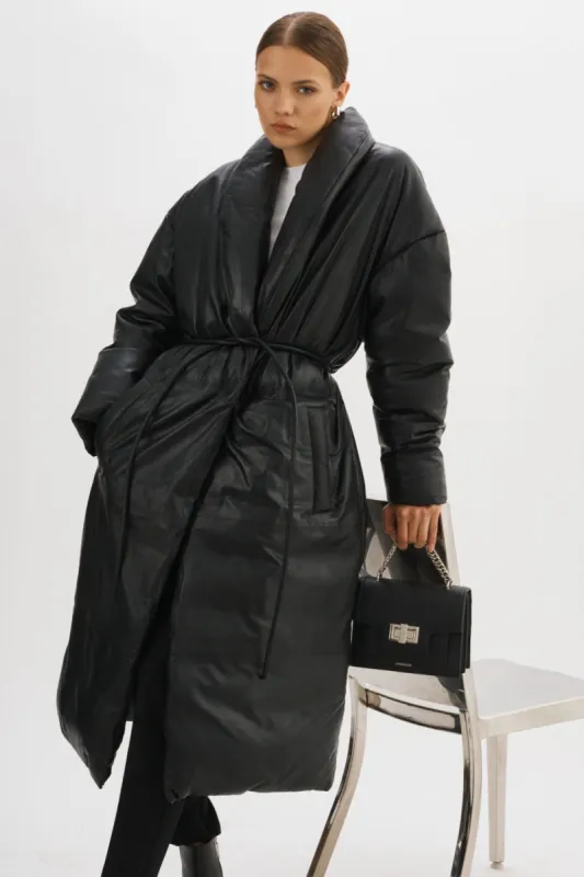 CATALINA | Oversized Leather Blanket Coat sold by LAMARQUE