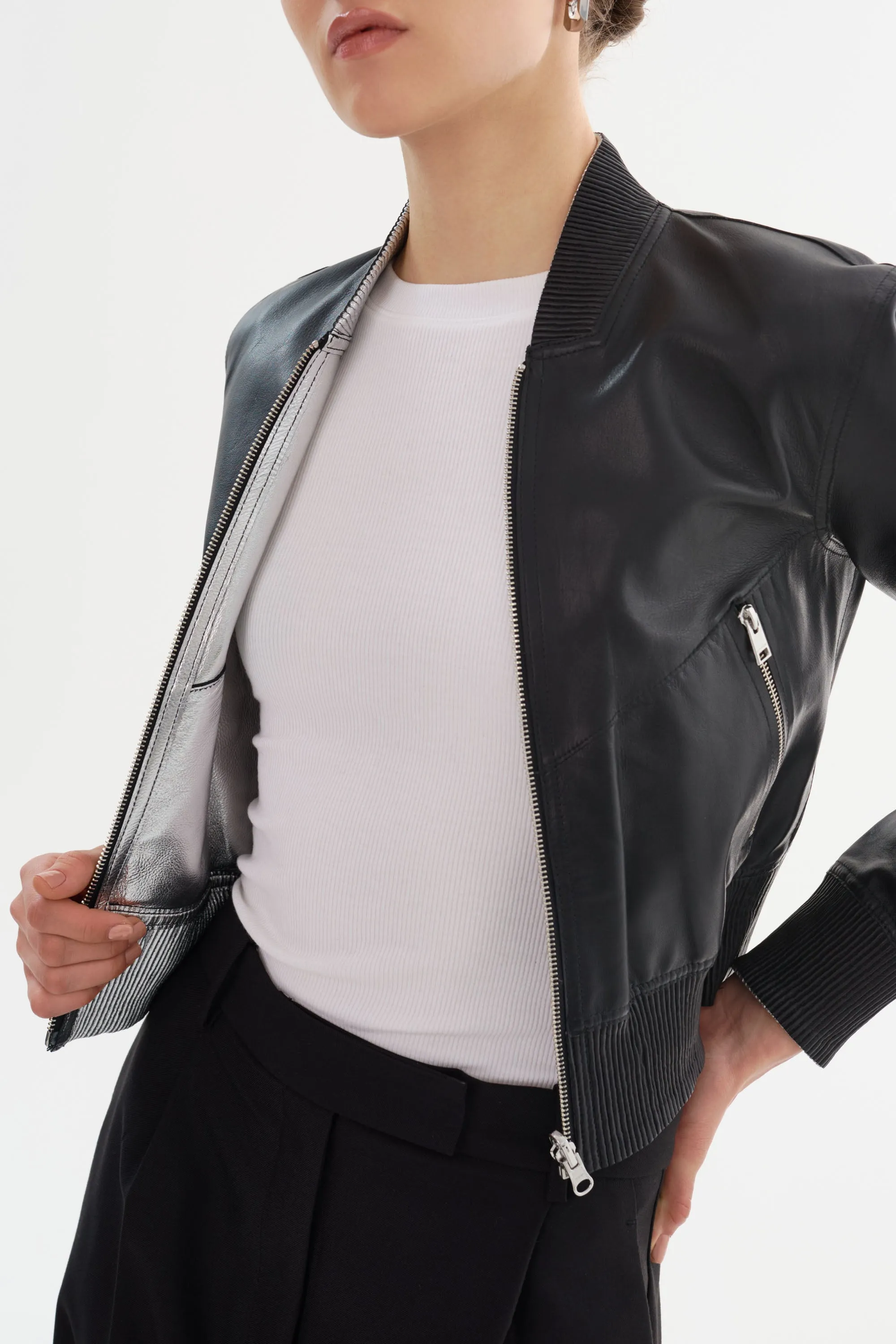 KORDELLA | Reversible Leather Bomber Jacket sold by LAMARQUE product image thumbnail 5
