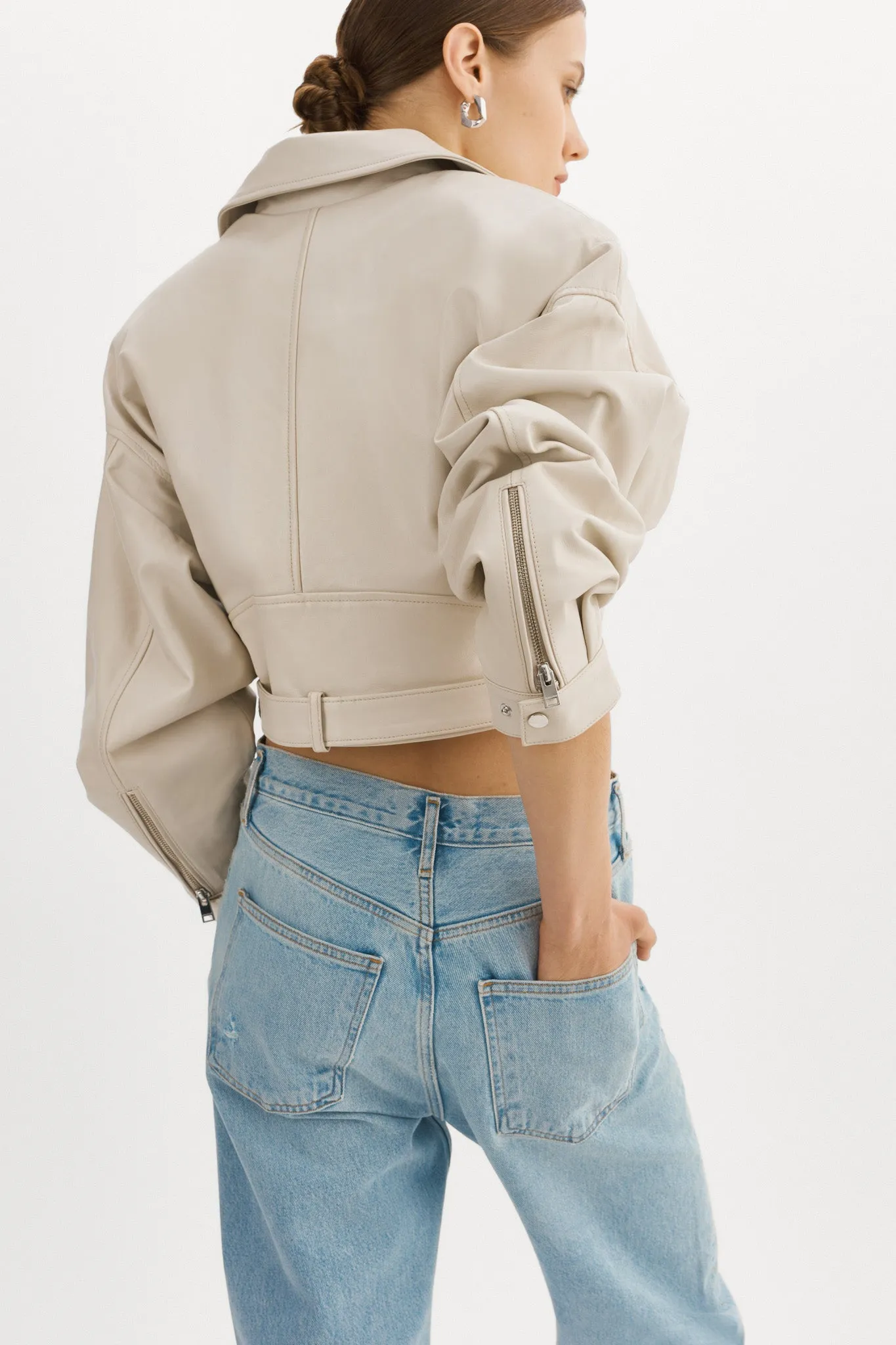 DYLAN | 80's Leather Biker Jacket sold by La Marque product image thumbnail 4