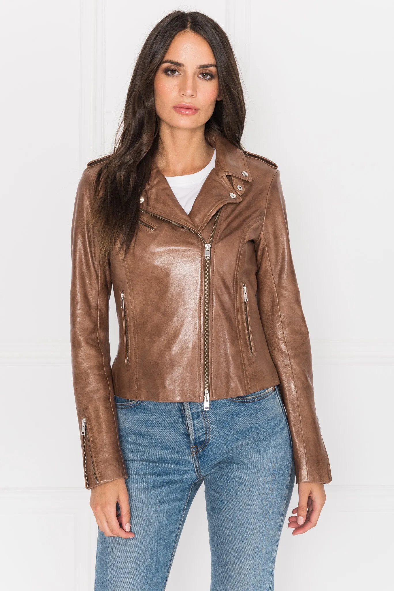 HARPER | Fitted Leather Biker Jacket sold by LAMARQUE product image thumbnail 2