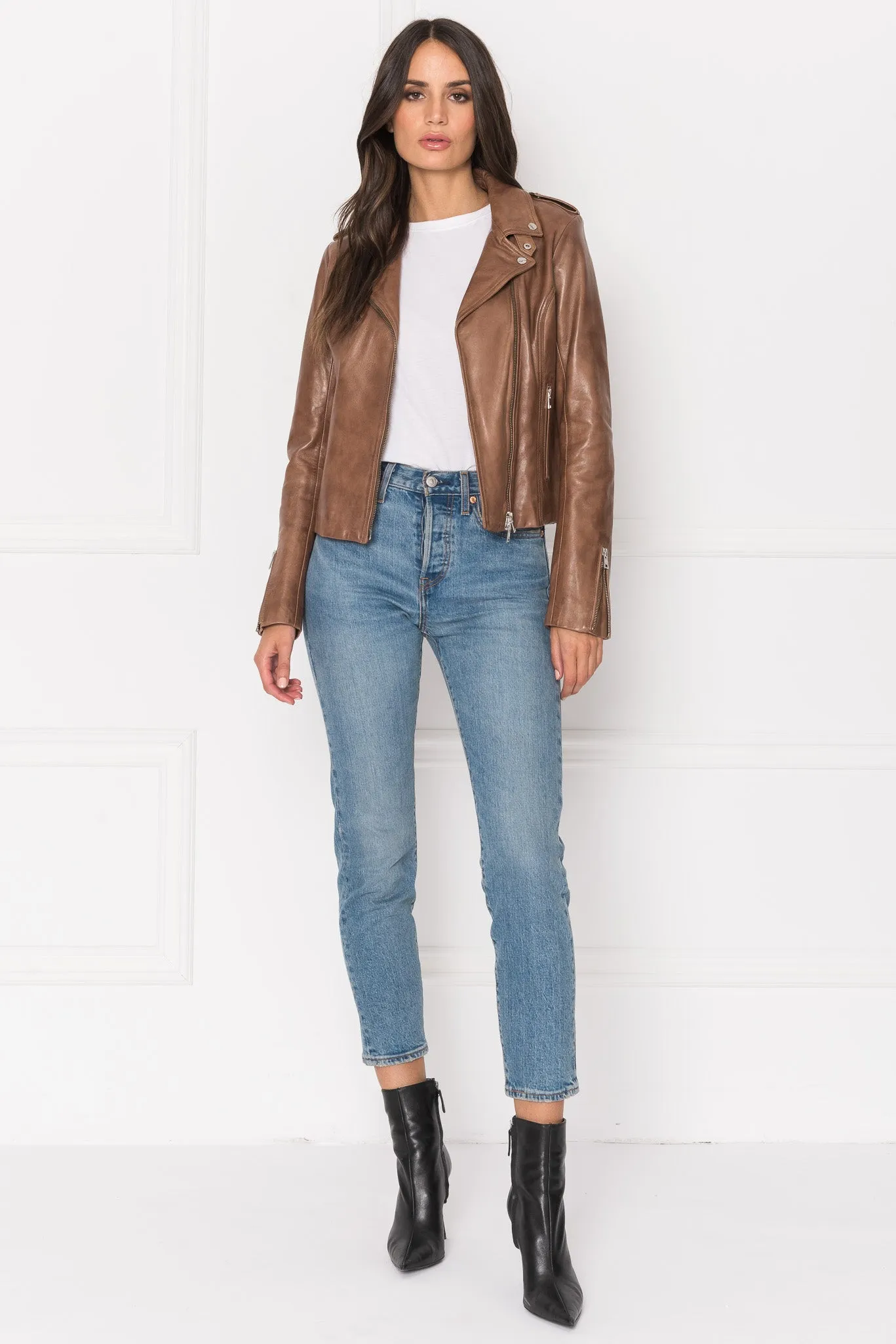 HARPER | Fitted Leather Biker Jacket sold by LAMARQUE product image thumbnail 3