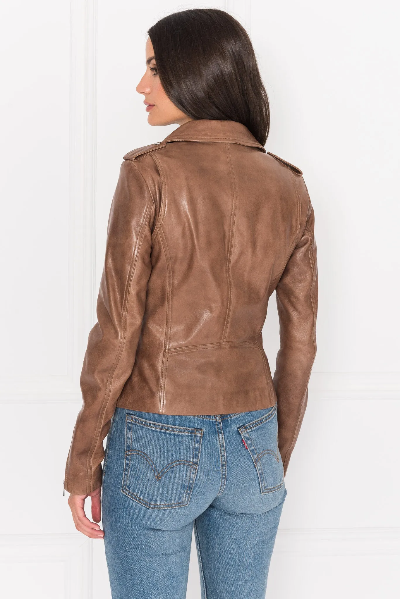 HARPER | Fitted Leather Biker Jacket sold by LAMARQUE product image thumbnail 5
