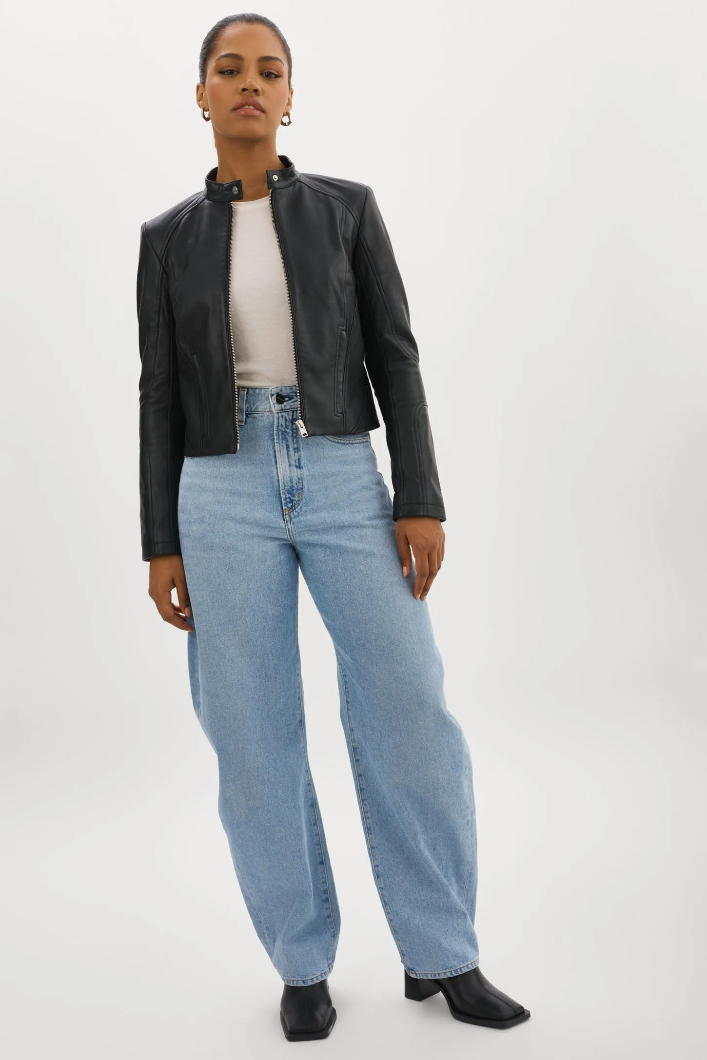 ELIANA | Leather Racer Jacket sold by La Marque product image thumbnail 4