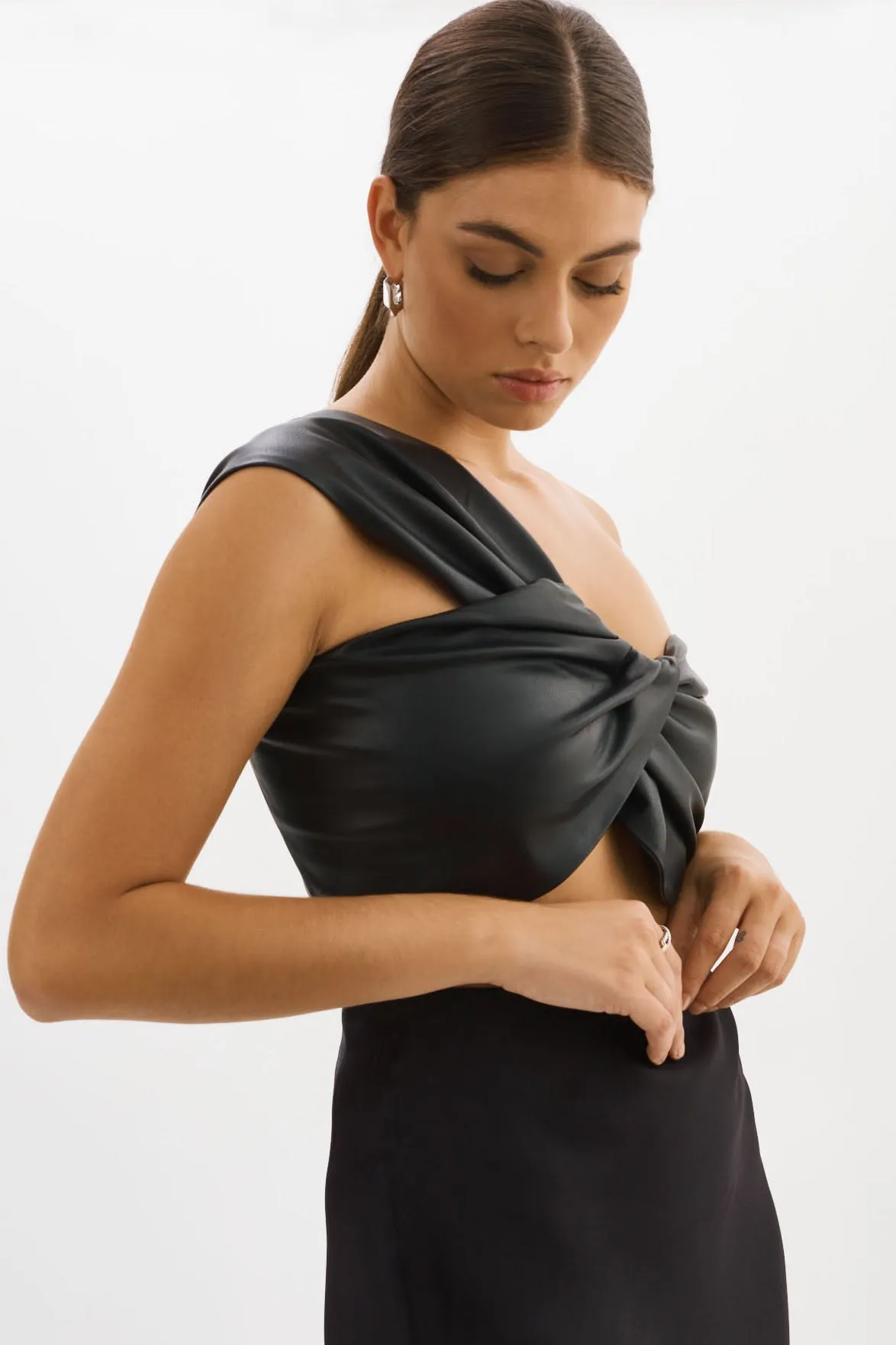 JOLIE | Faux Leather One Shoulder Top sold by La Marque product image thumbnail 4