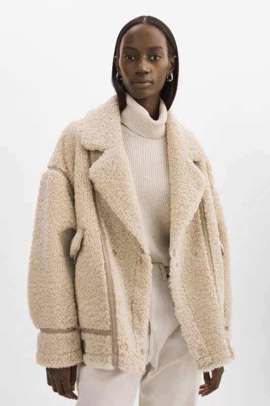 BADU | Oversized Faux Shearling Jacket sold by La Marque