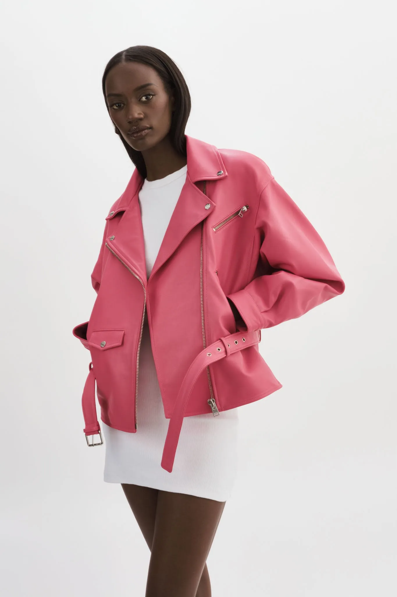 DANIELA | Leather Biker Jacket sold by La Marque product image thumbnail 2