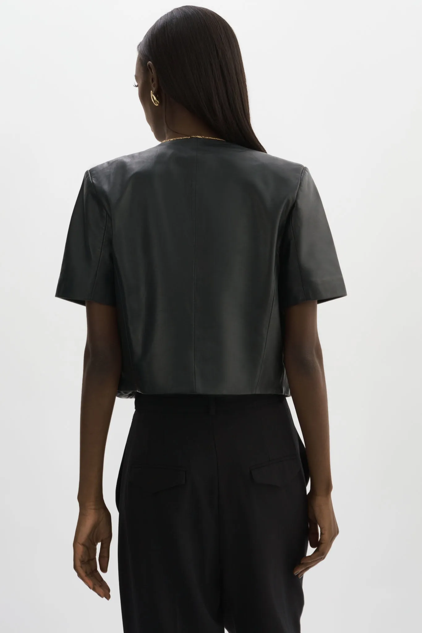 DARIA | Cropped Leather Jacket sold by La Marque product image thumbnail 5