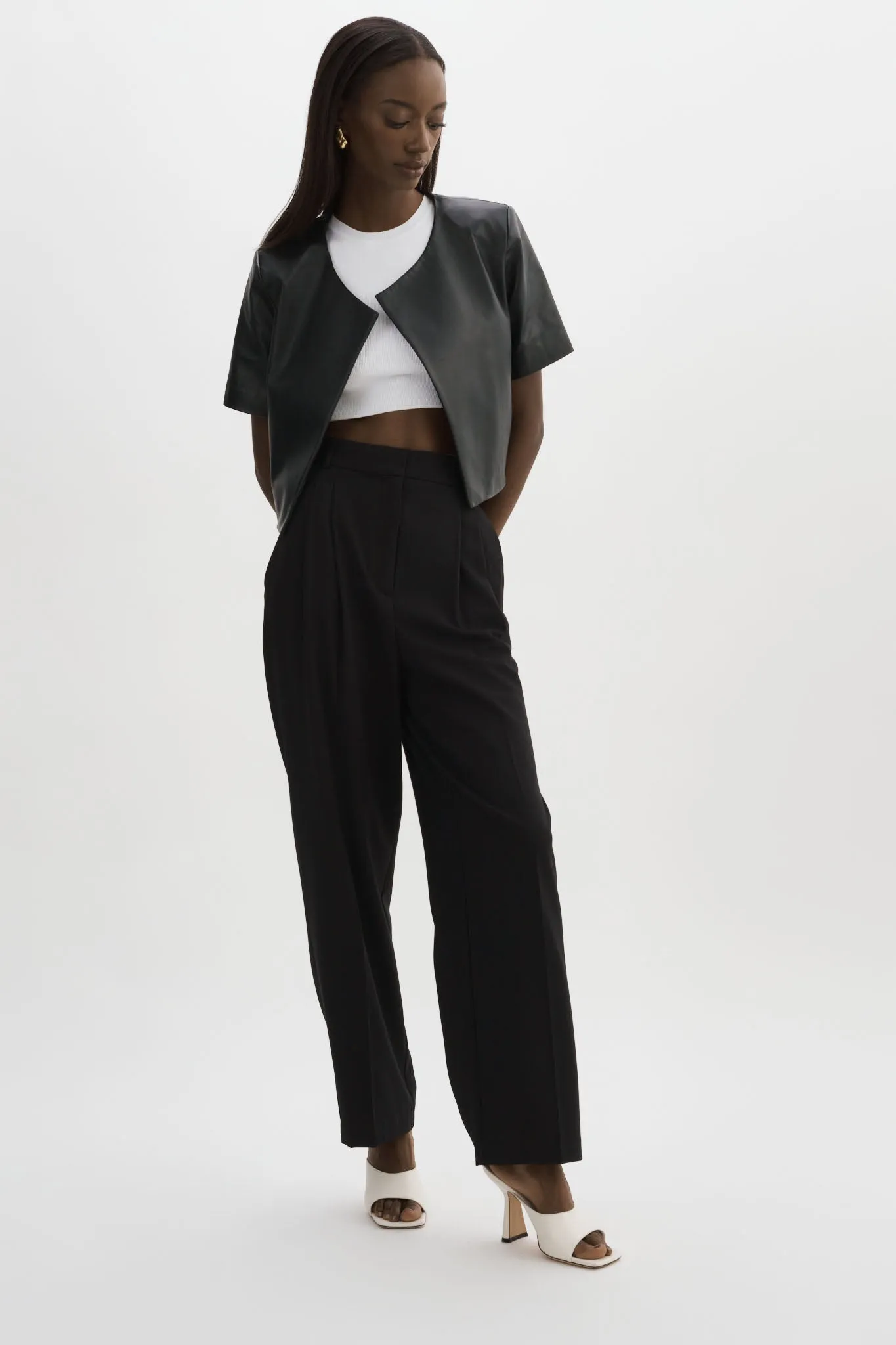 DARIA | Cropped Leather Jacket sold by La Marque product image thumbnail 3