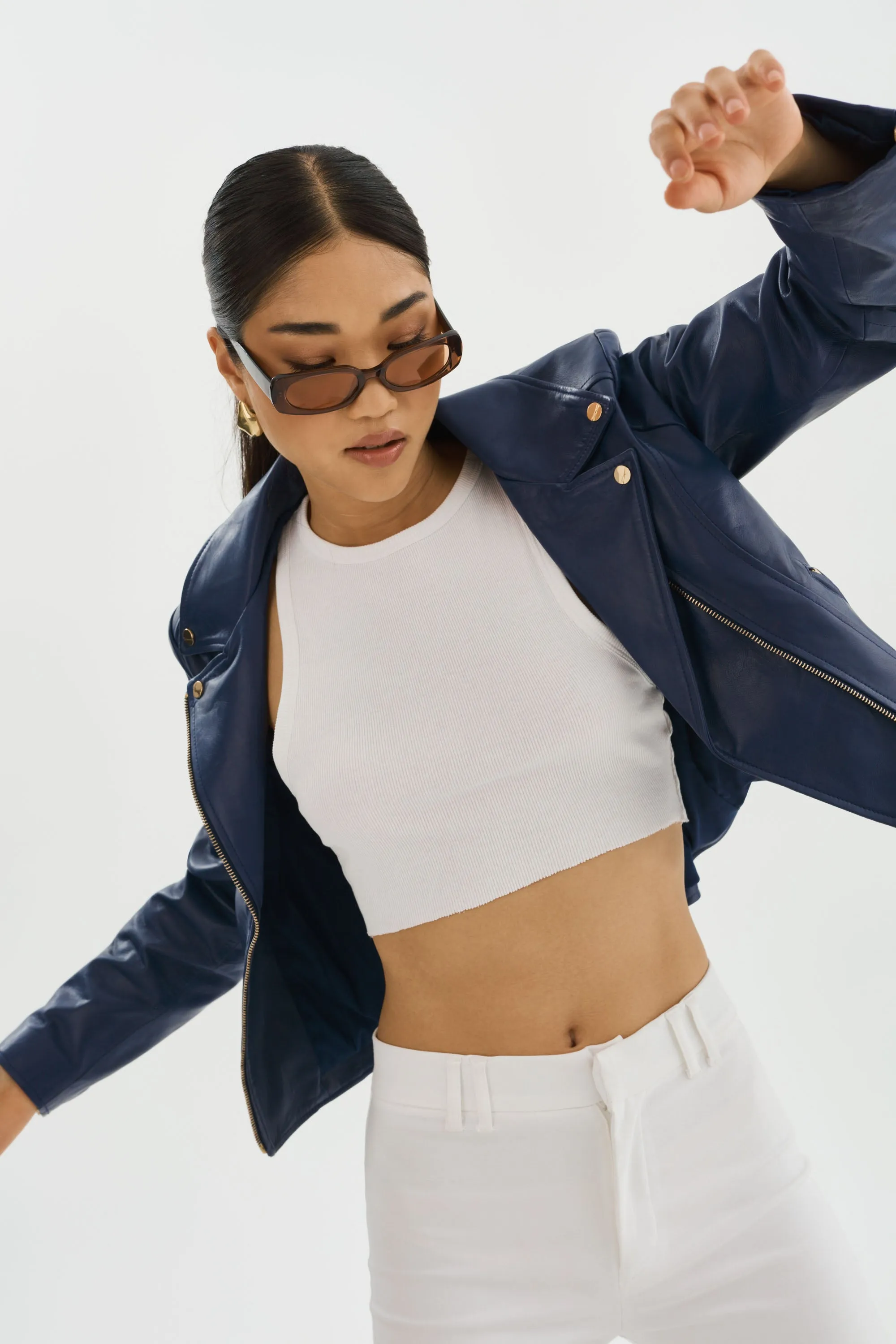 KELSEY GOLD | Leather Biker Jacket sold by LAMARQUE product image thumbnail 5