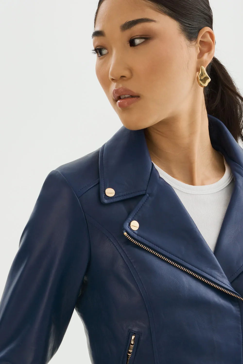 KELSEY GOLD | Leather Biker Jacket sold by LAMARQUE product image thumbnail 2