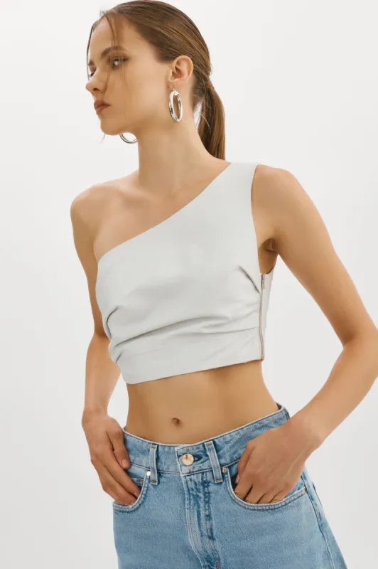 PESHA | Leather Crop Top sold by La Marque