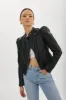 KAIA | Puff Sleeve Leather Jacket sold by La Marque
