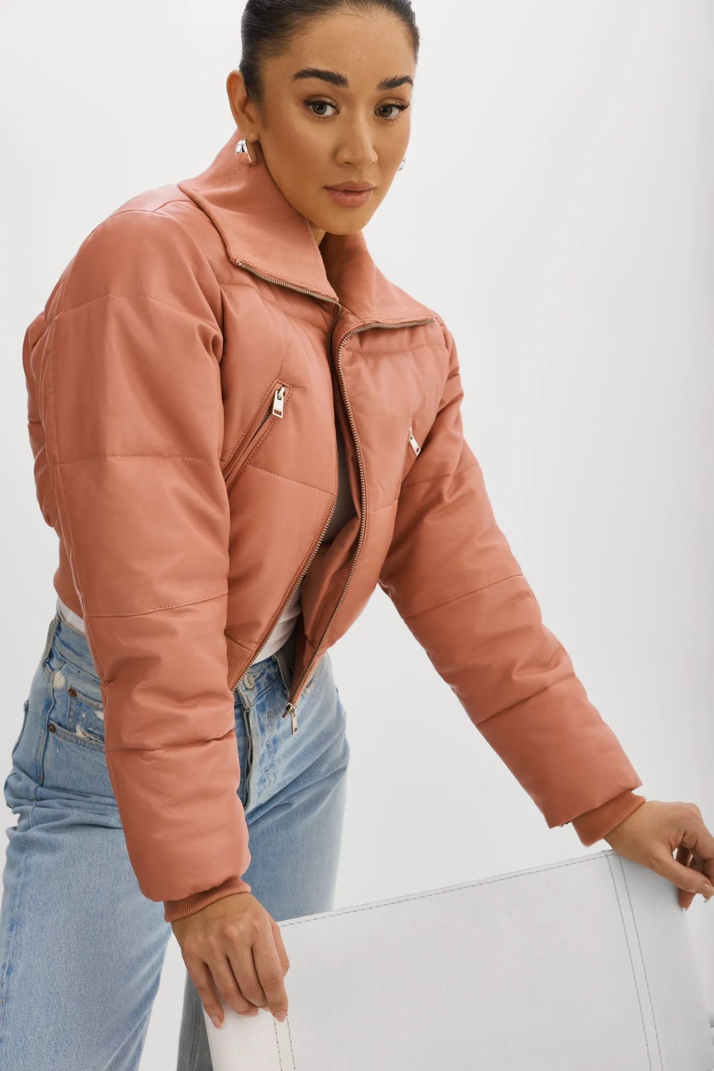 LIVIA | Leather Puffer Jacket sold by La Marque product image thumbnail 5