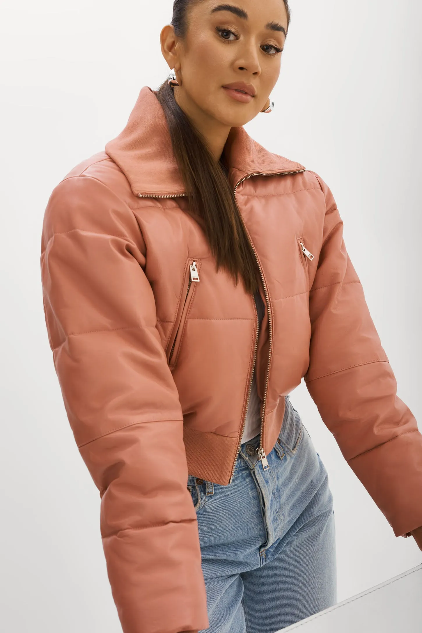 LIVIA | Leather Puffer Jacket sold by La Marque product image thumbnail 3