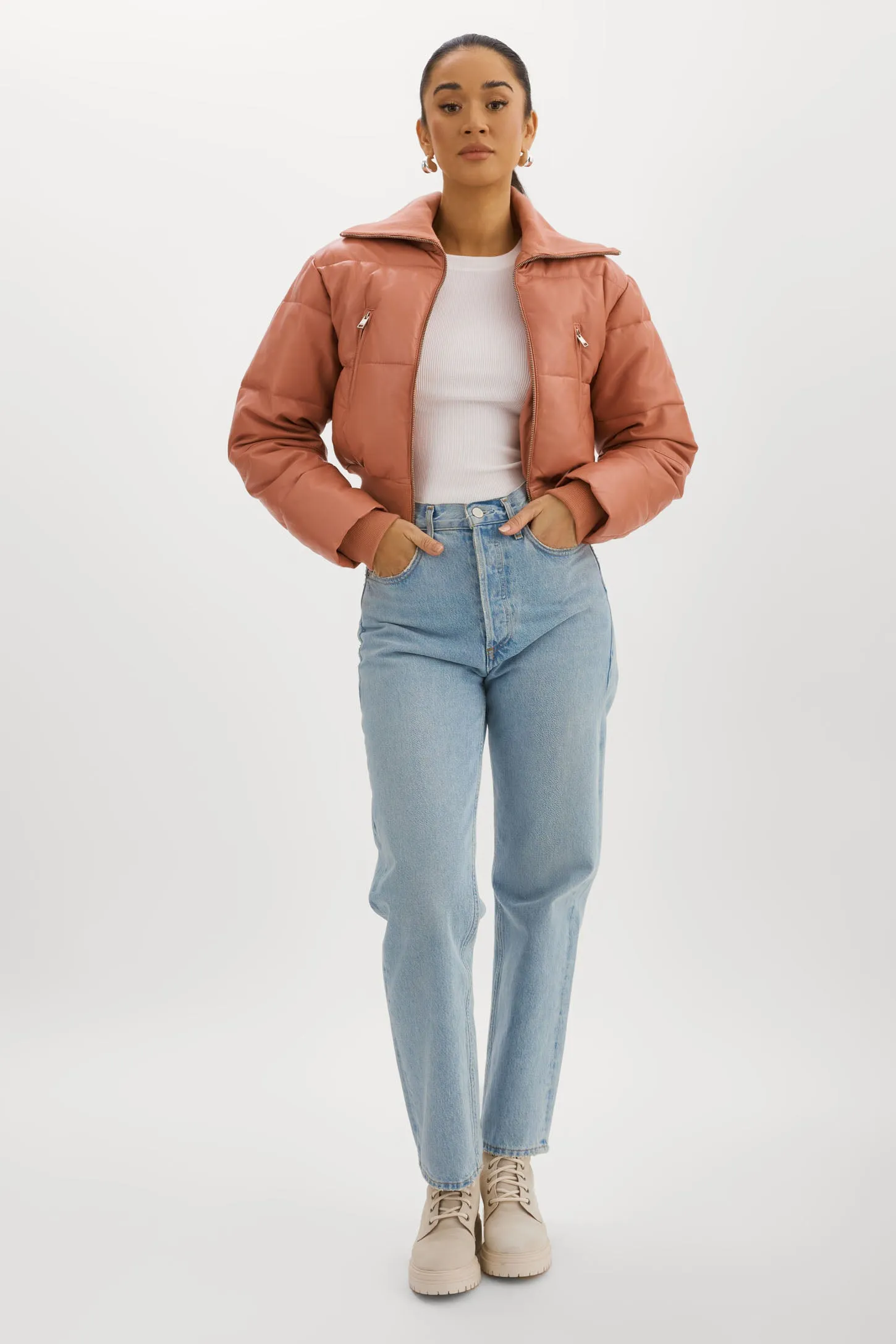 LIVIA | Leather Puffer Jacket sold by La Marque product image thumbnail 2