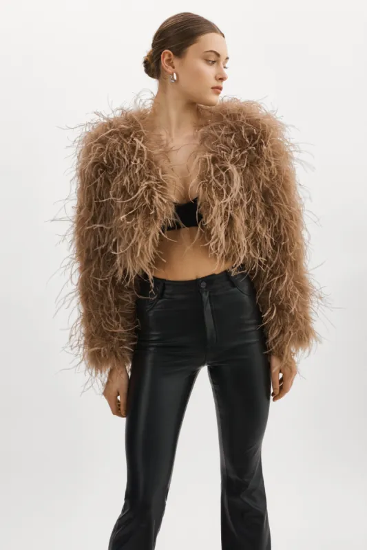 HALLIE | Ostrich Feather Jacket made by LAMARQUE