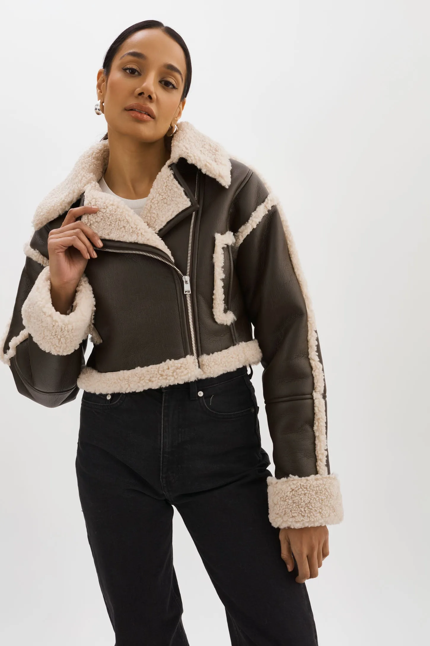 ADRINA | Faux Shearling Crop Jacket sold by LAMARQUE product image thumbnail 3