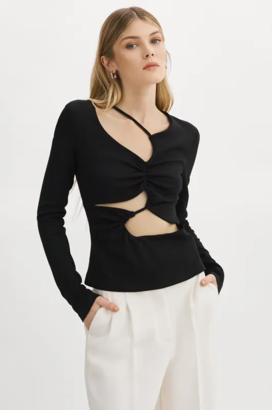 VEDA | Knit Cut-Out Top sold by La Marque