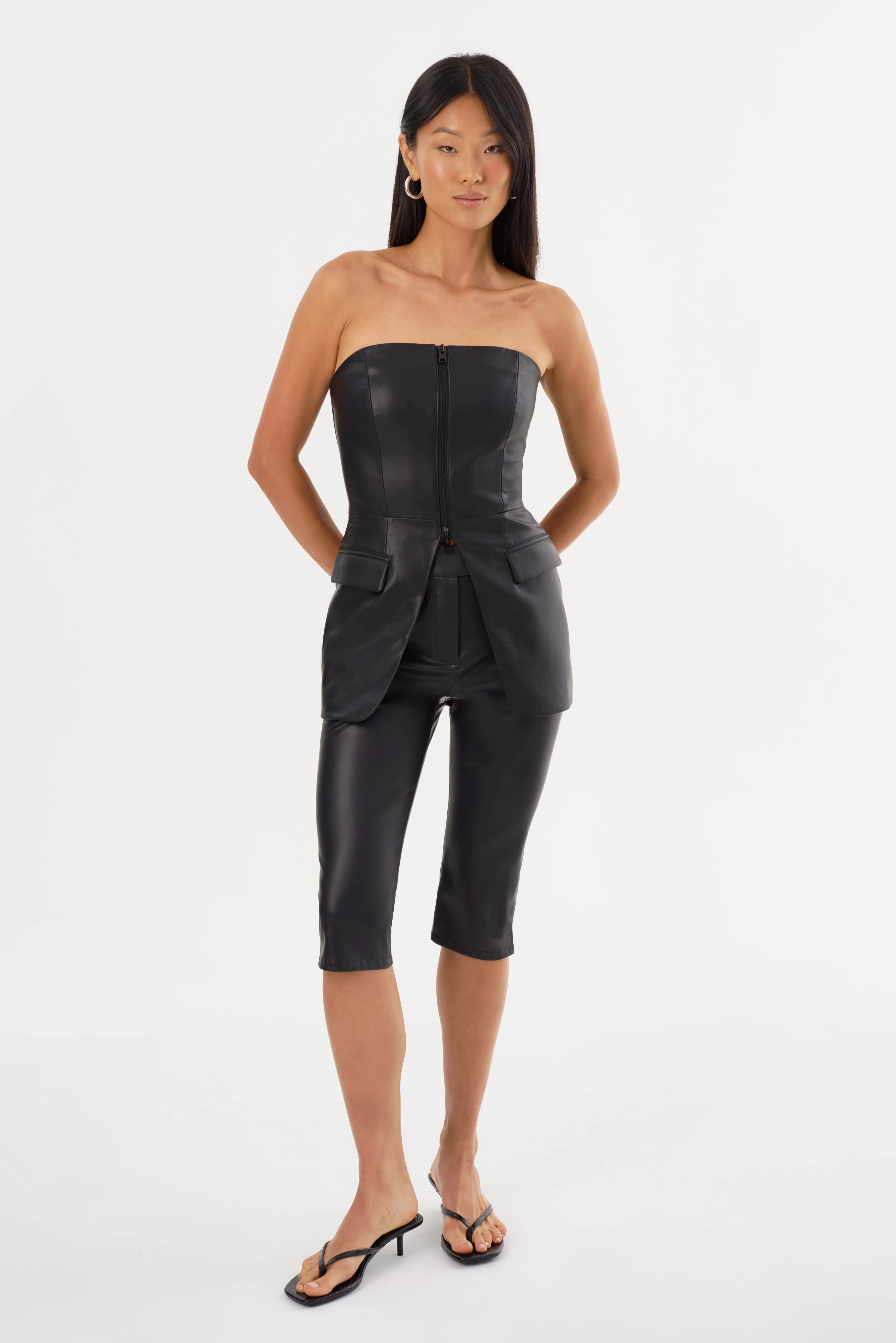 AVANI | Faux Leather Bustier Top sold by LAMARQUE product image thumbnail 4