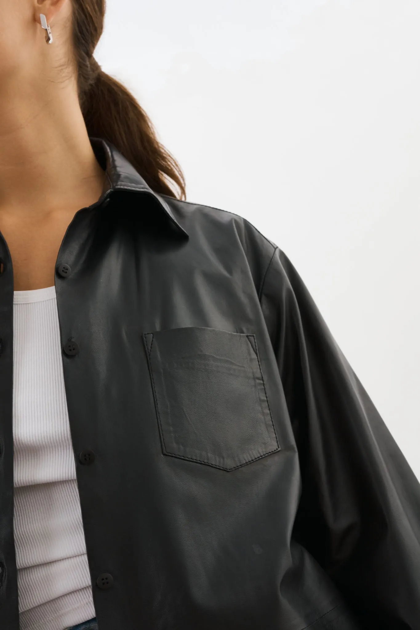 Estelle | Leather Oversized Shirt sold by La Marque product image thumbnail 4