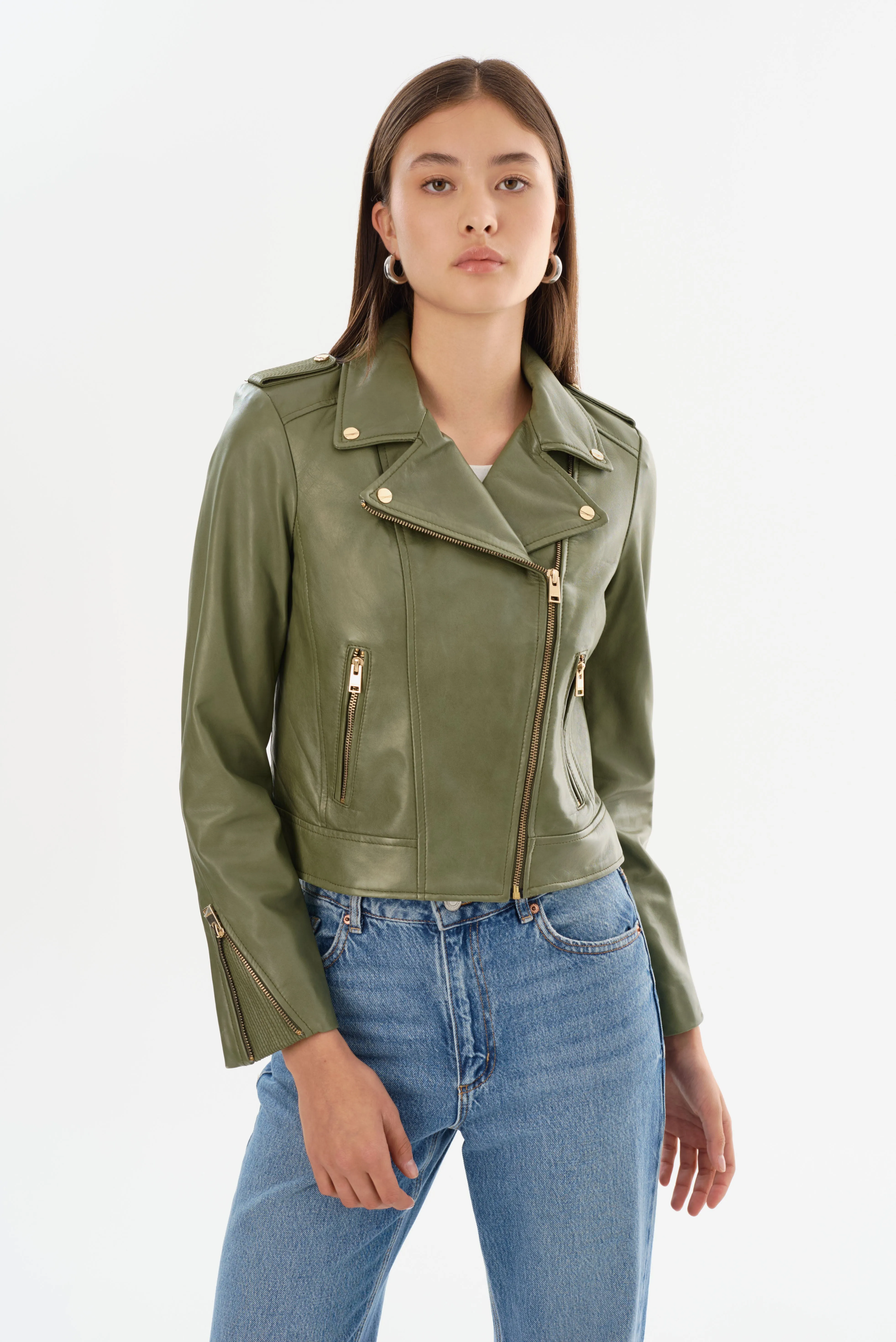 DONNA GOLD | Iconic Leather Biker Jacket sold by La Marque product image thumbnail 2