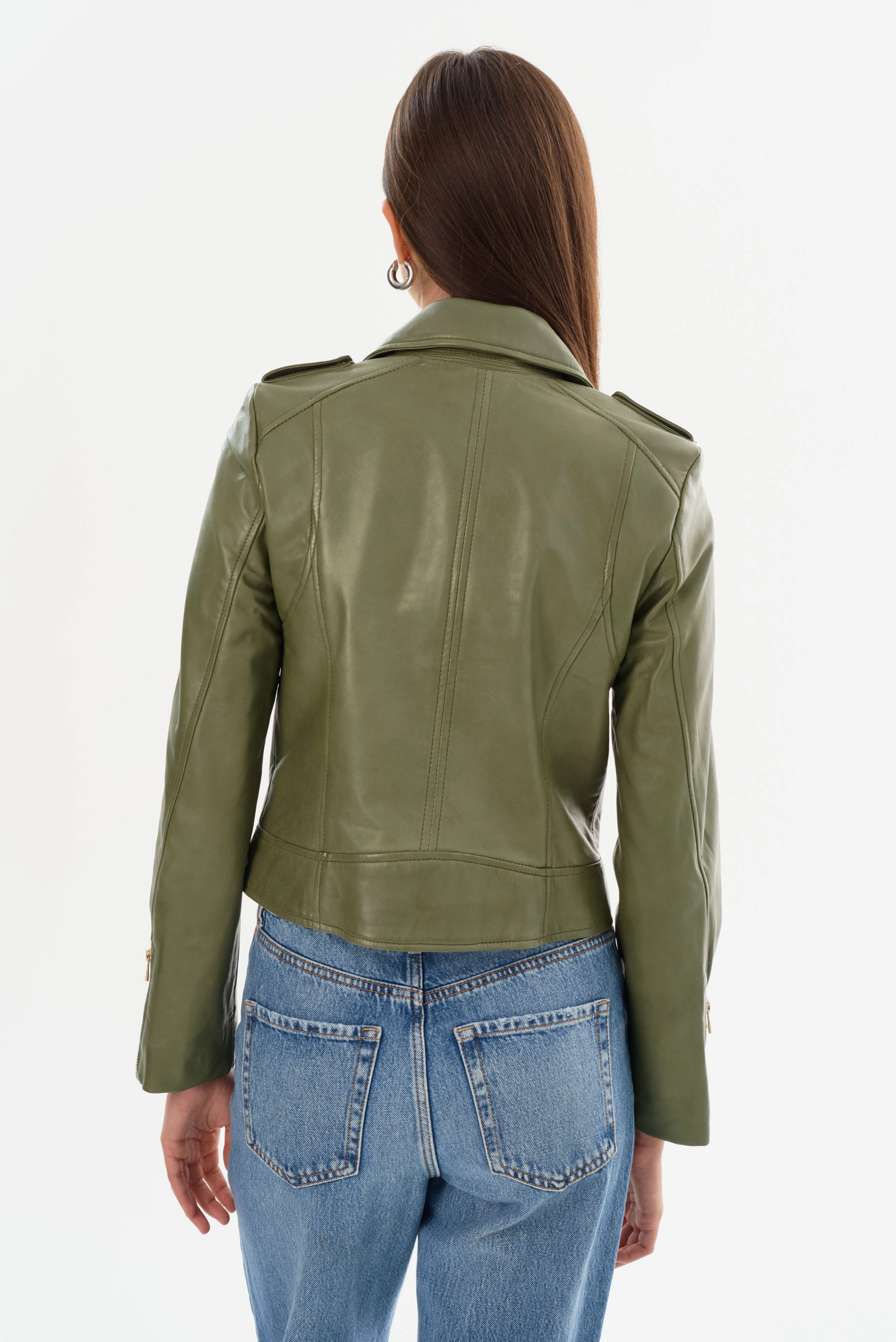 DONNA GOLD | Iconic Leather Biker Jacket sold by La Marque product image thumbnail 5