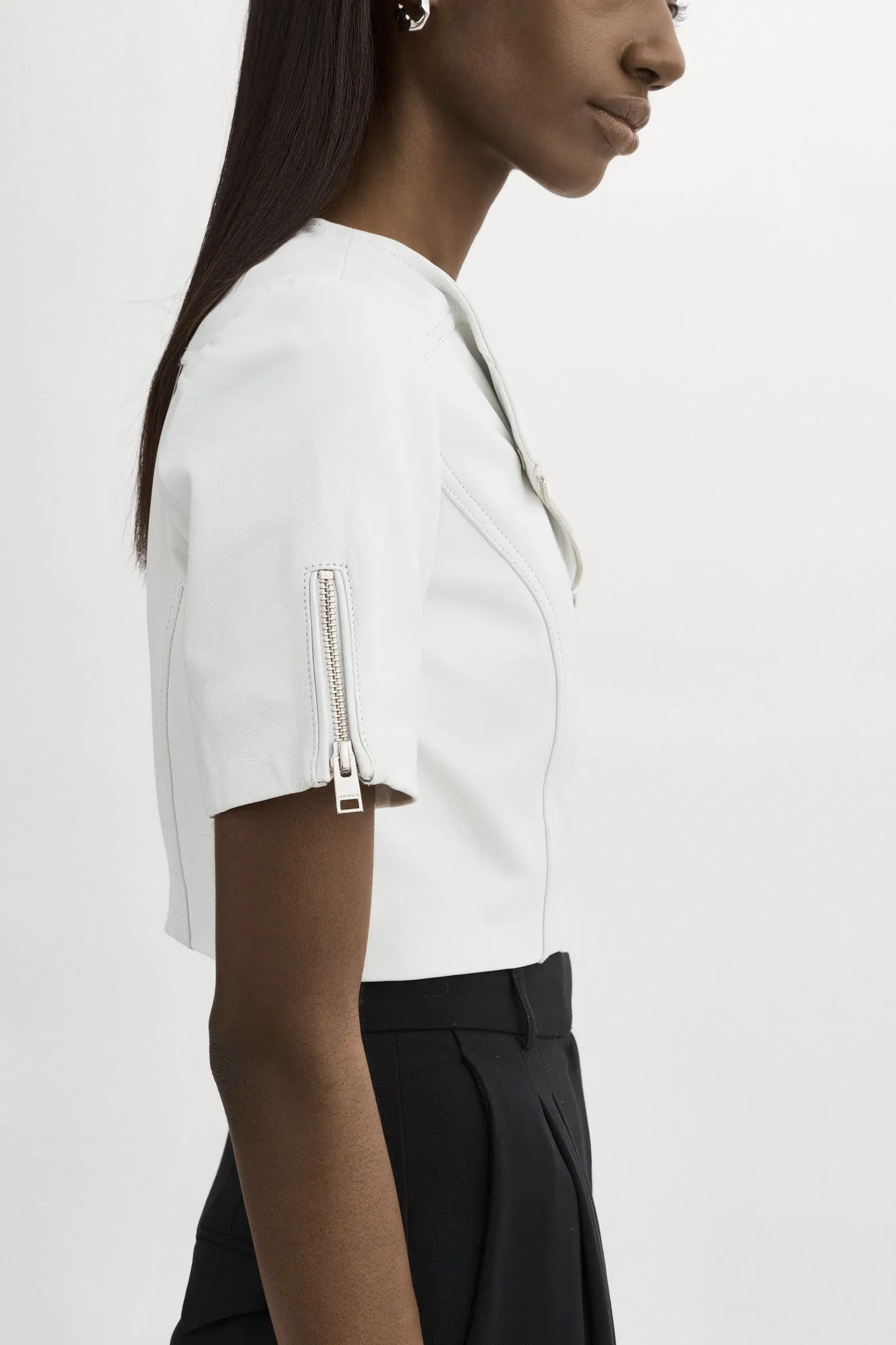 KIRSI | Cropped Biker Jacket sold by LAMARQUE product image thumbnail 4