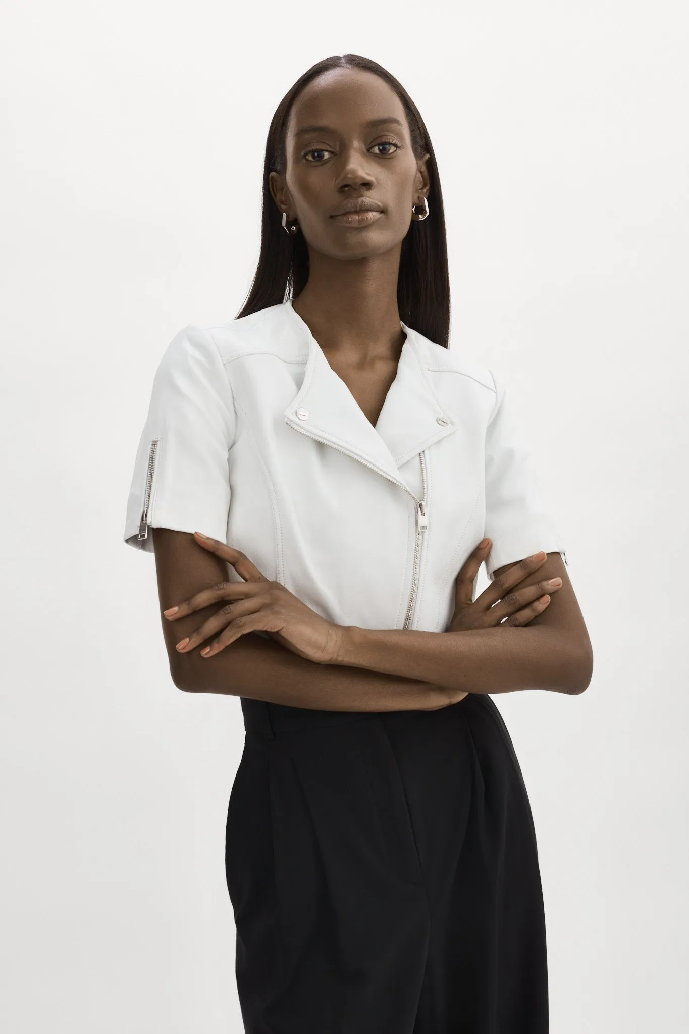 KIRSI | Cropped Biker Jacket sold by LAMARQUE product image thumbnail 3