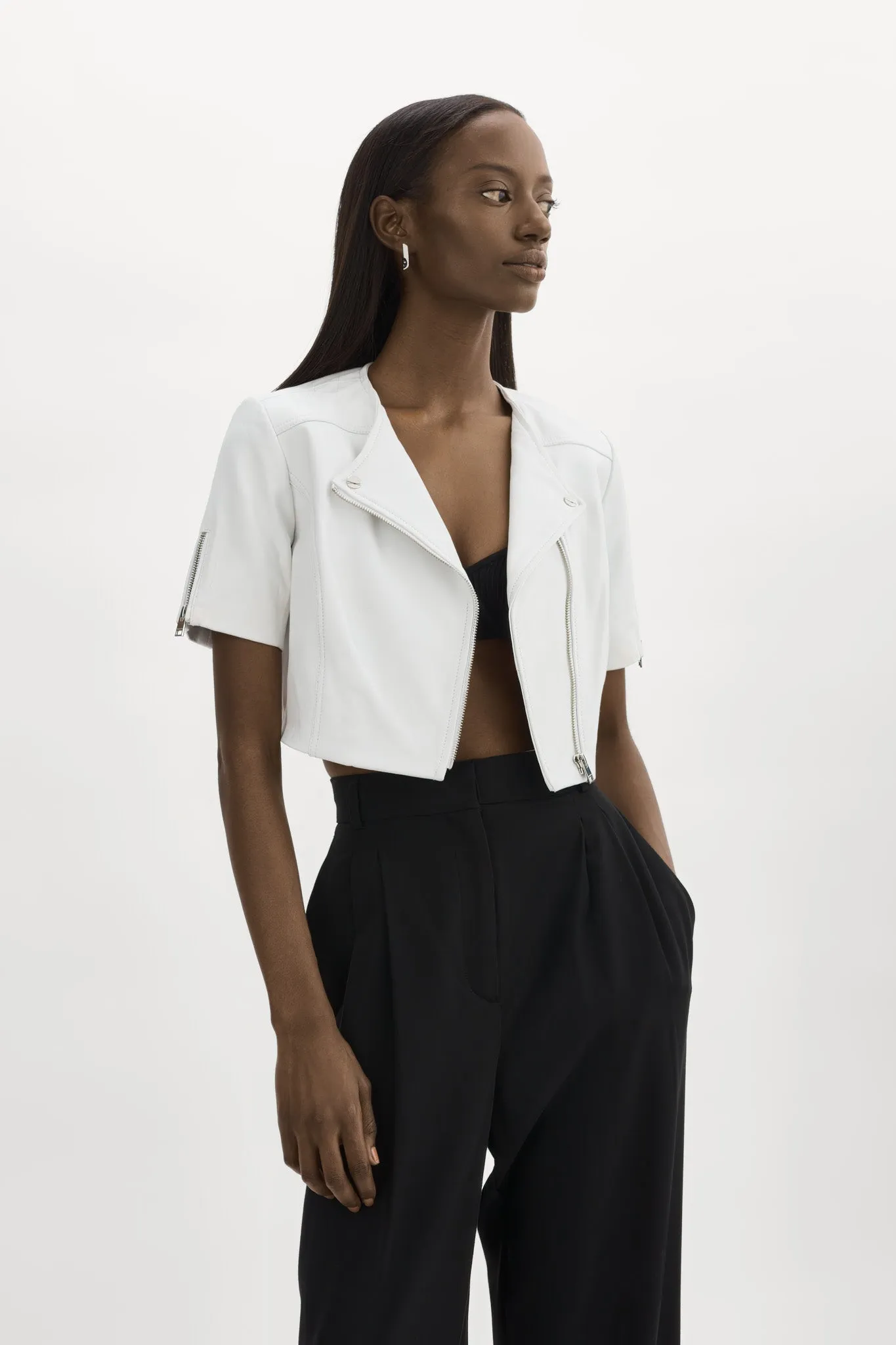 KIRSI | Cropped Biker Jacket sold by LAMARQUE product image thumbnail 2