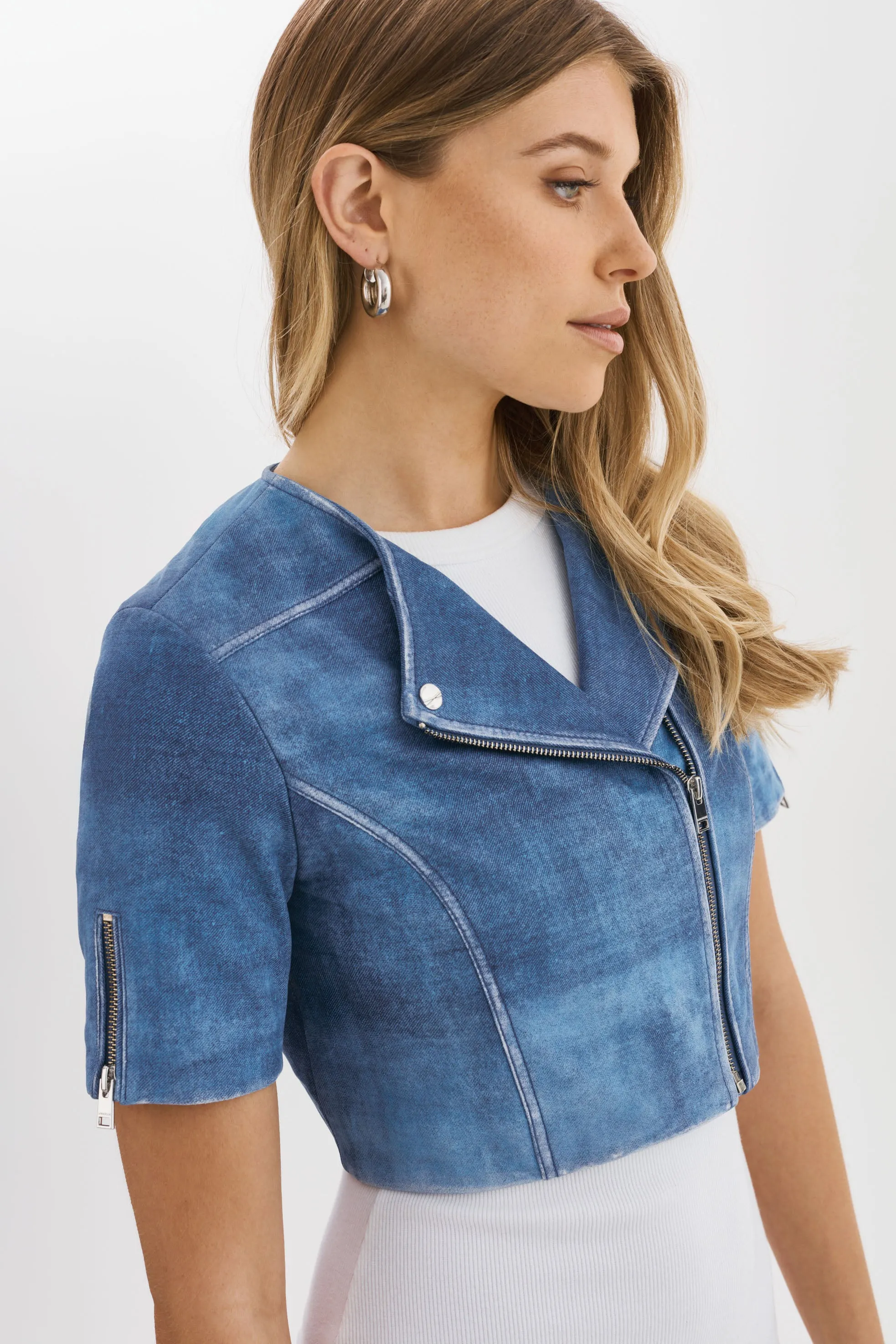 KIRSI | Cropped Biker Jacket sold by LAMARQUE product image thumbnail 4