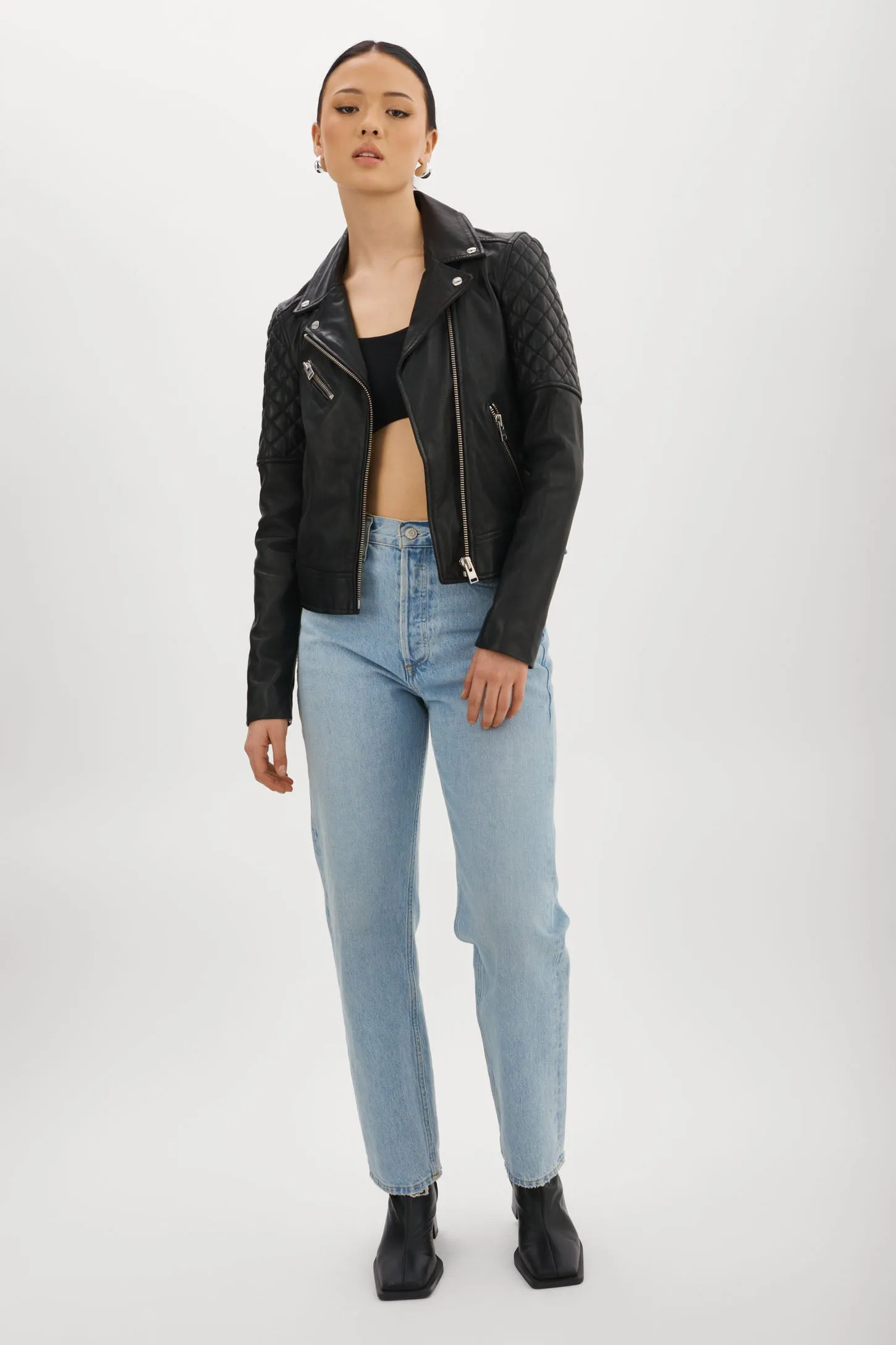 MARILLA | Quilted Leather Biker Jacket sold by La Marque product image thumbnail 2