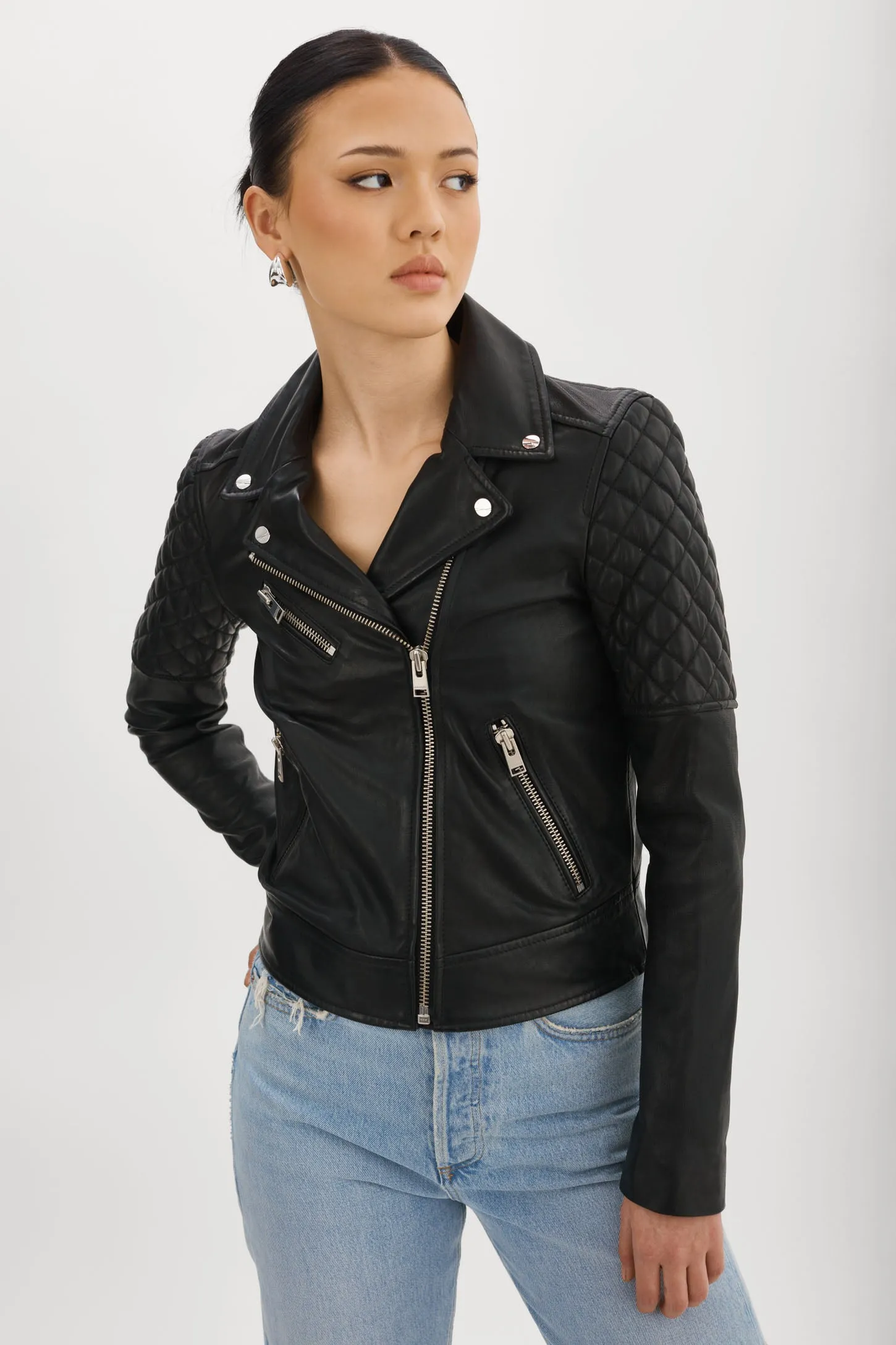 MARILLA | Quilted Leather Biker Jacket sold by La Marque product image thumbnail 4
