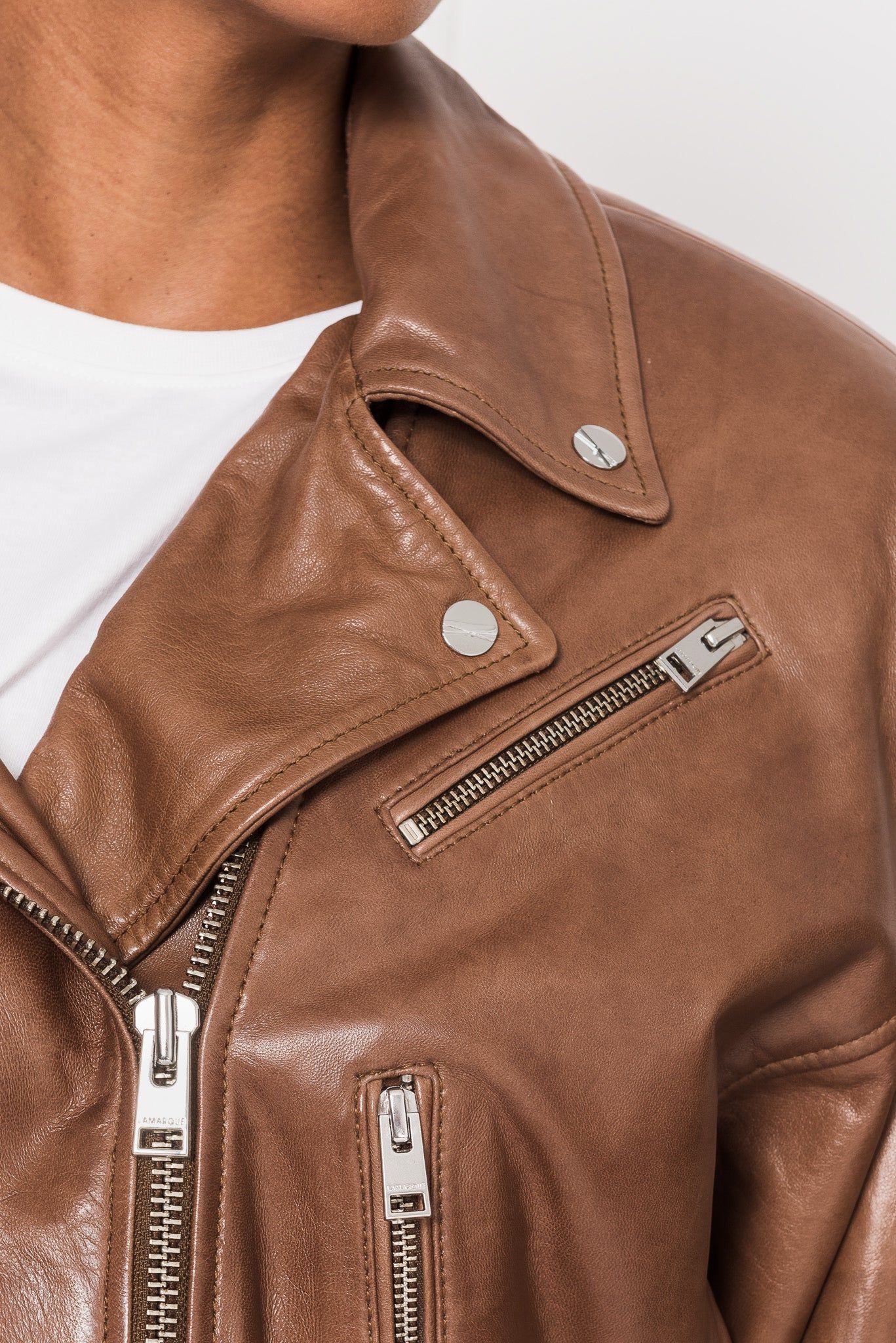 DYLAN | 80's Leather Biker Jacket sold by La Marque product image thumbnail 3