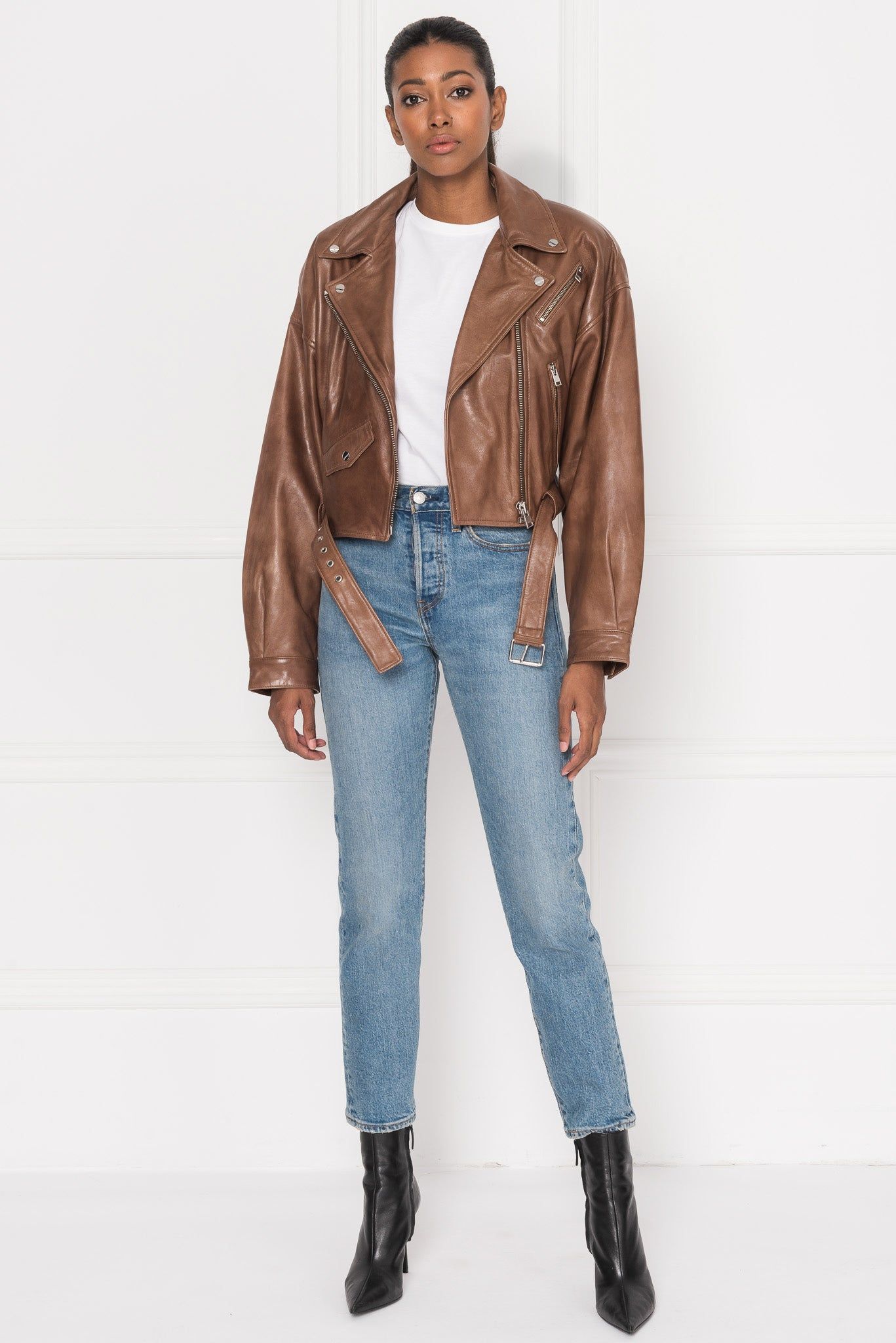 DYLAN | 80's Leather Biker Jacket sold by La Marque product image thumbnail 2