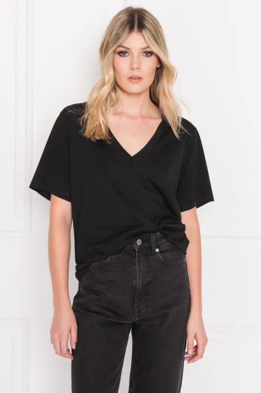 CECILIA | Deep V-neck Tee sold by LAMARQUE