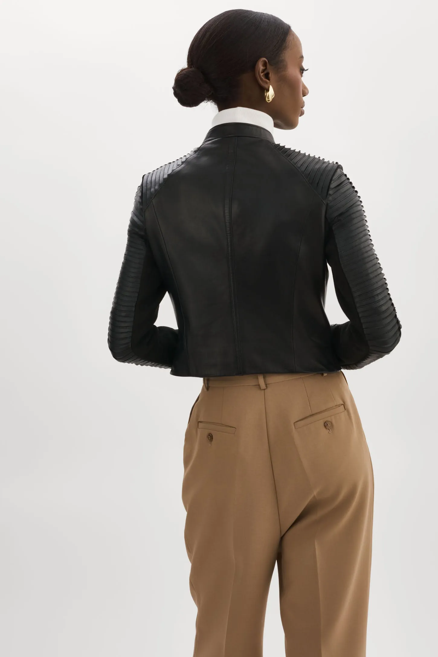 AZRA GOLD | Leather Biker Jacket sold by LAMARQUE product image thumbnail 4