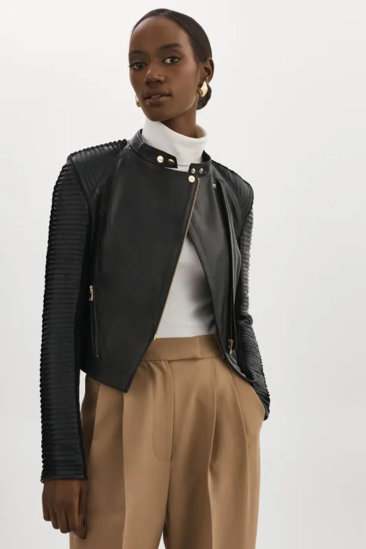 AZRA GOLD | Leather Biker Jacket sold by La Marque