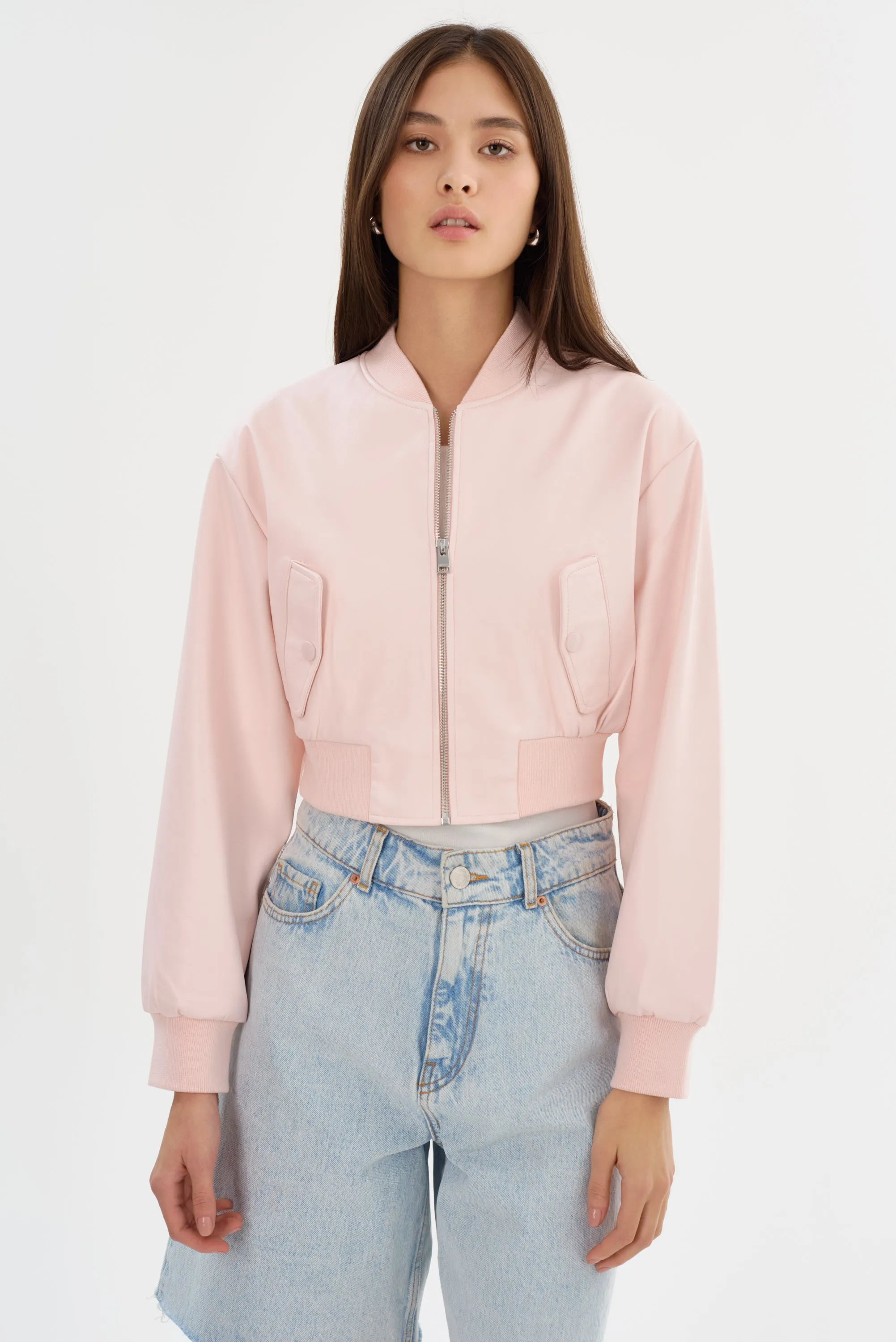 EVELIN | Faux Leather Cropped Bomber sold by La Marque product image thumbnail 2