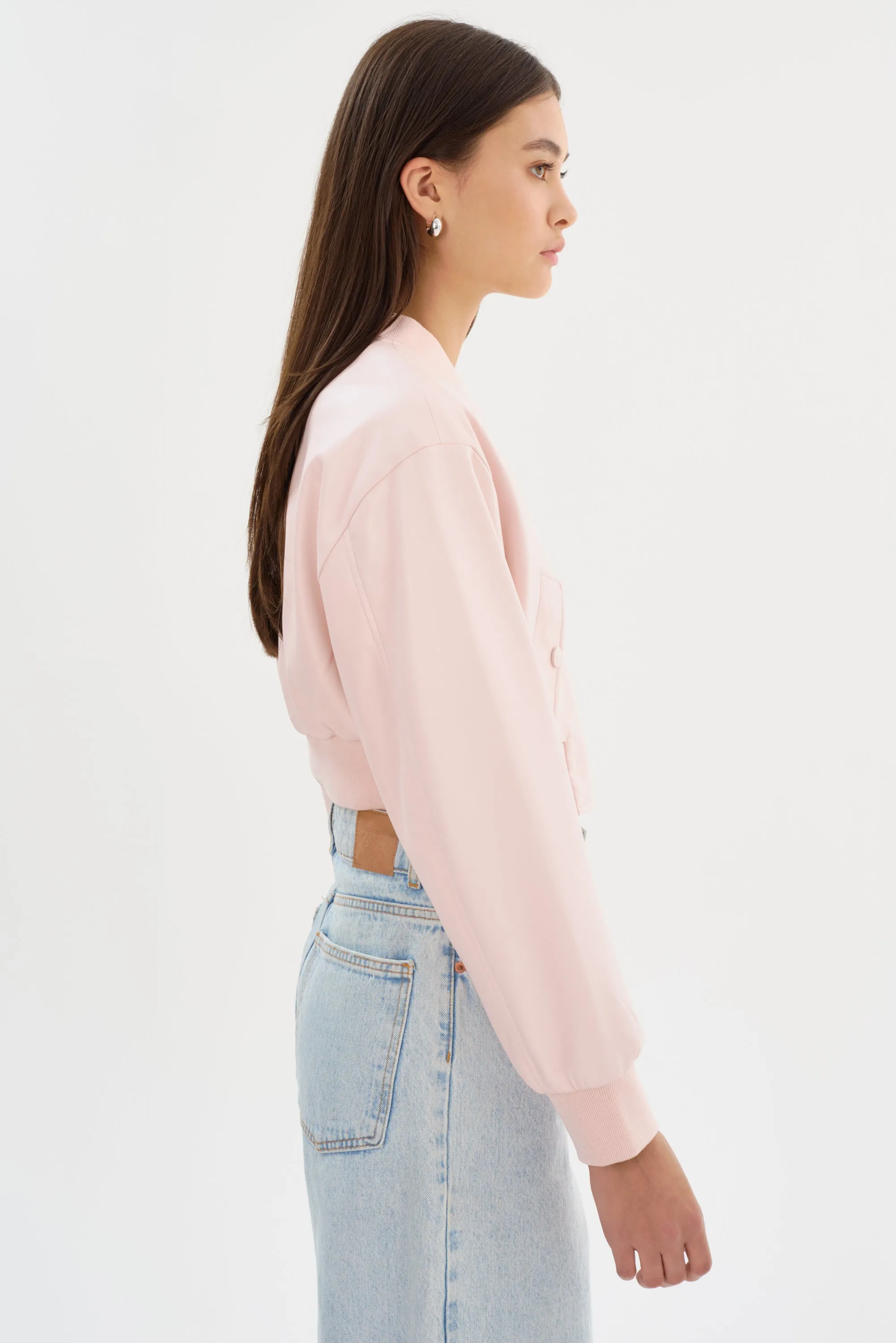 EVELIN | Faux Leather Cropped Bomber sold by La Marque product image thumbnail 3