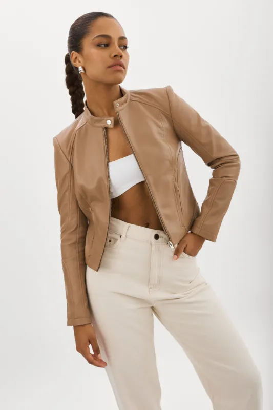 ELIANA SAMPLE | Leather Racer Jacket sold by La Marque