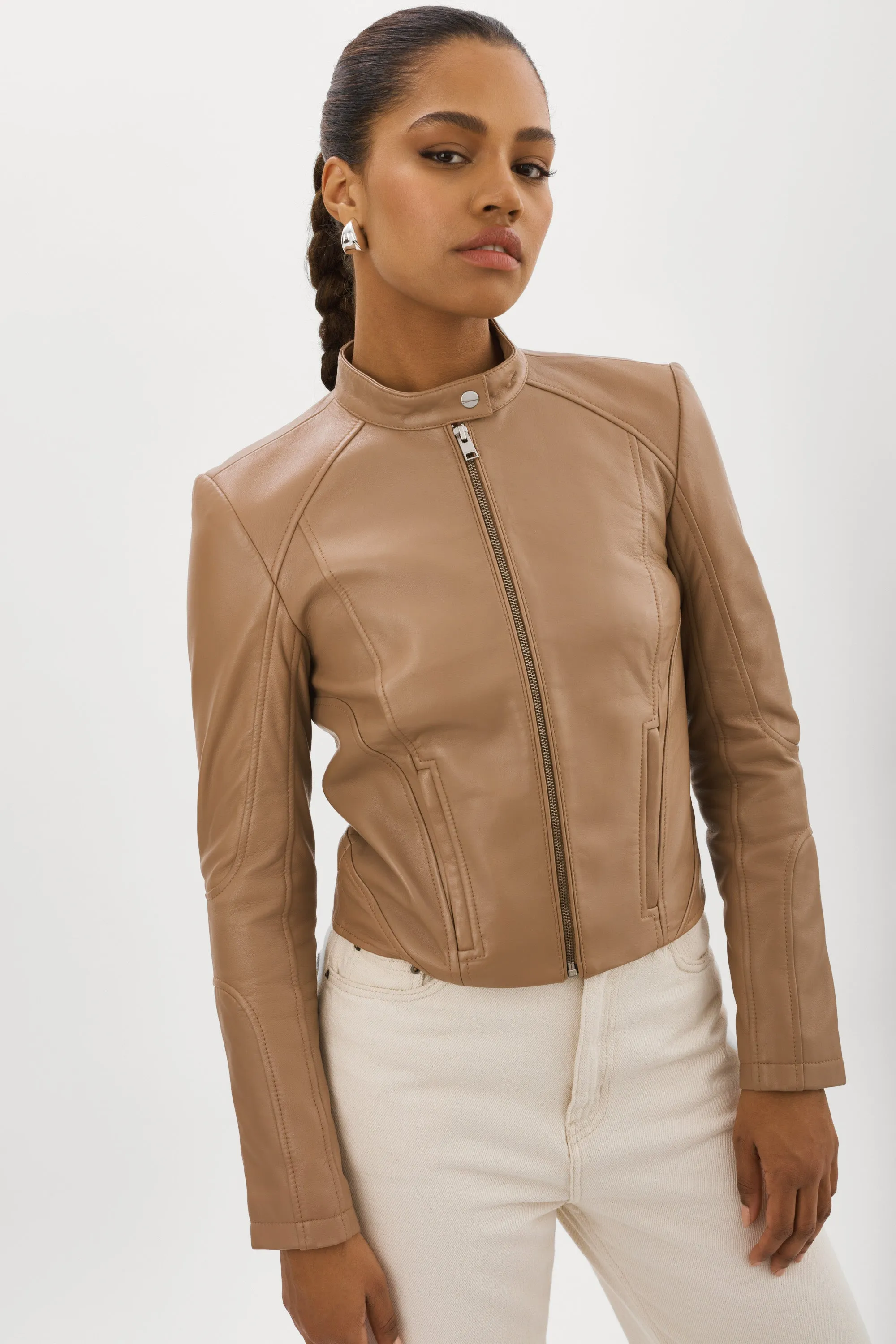 ELIANA SAMPLE | Leather Racer Jacket sold by La Marque product image thumbnail 2