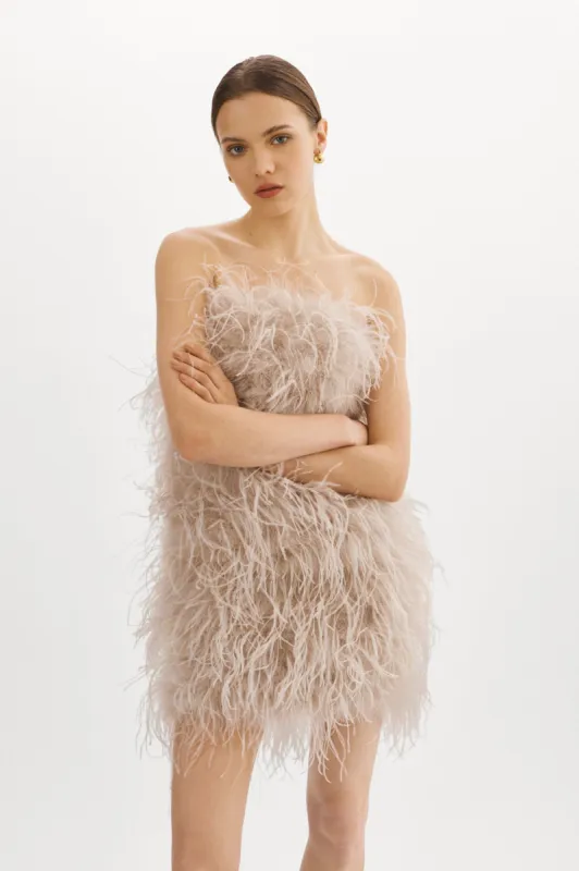 TRIANA | Feather Dress sold by LAMARQUE
